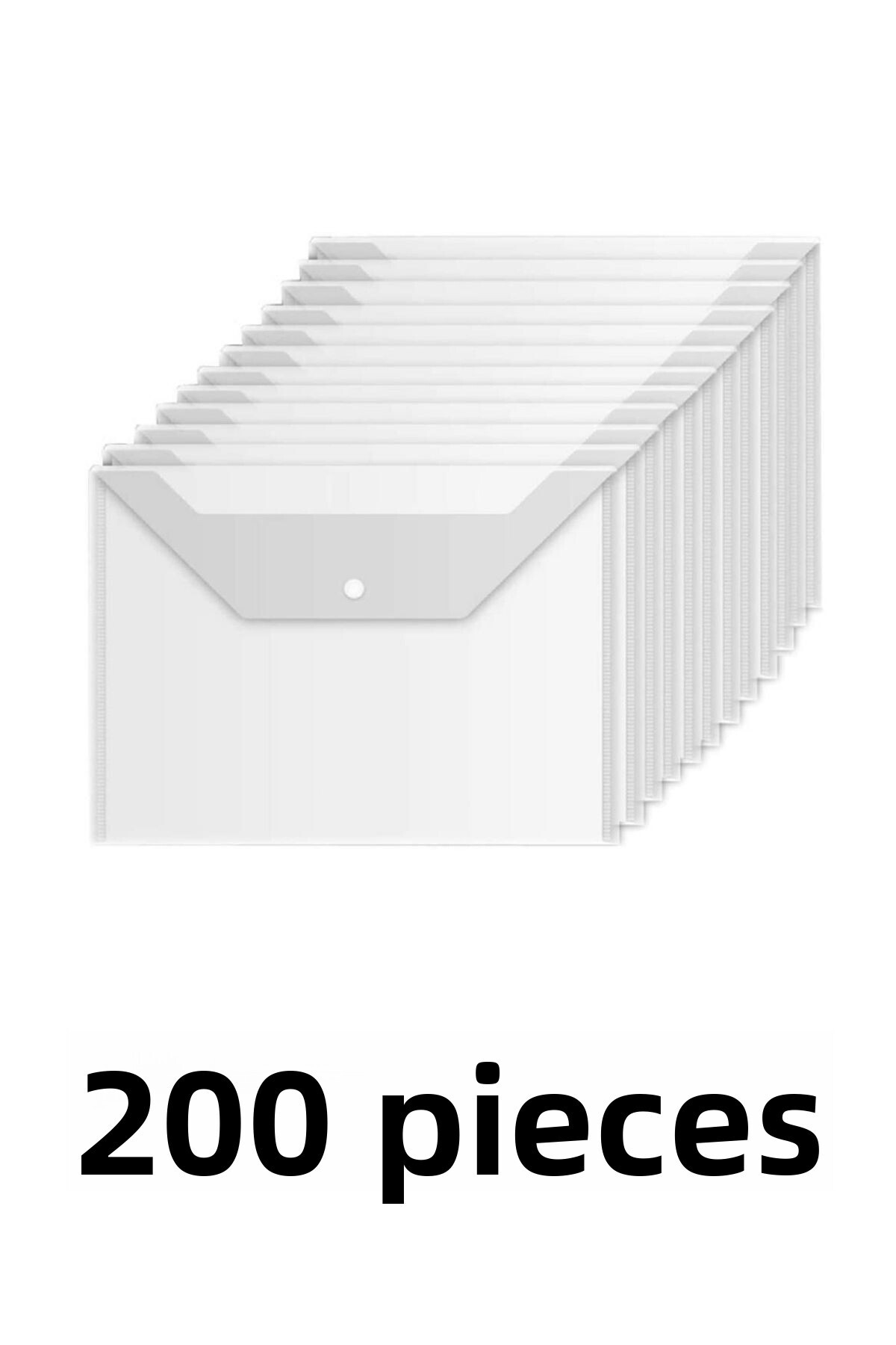 Noki-200 Pcs Clear A4 Snap Closure File Envelope File 1
