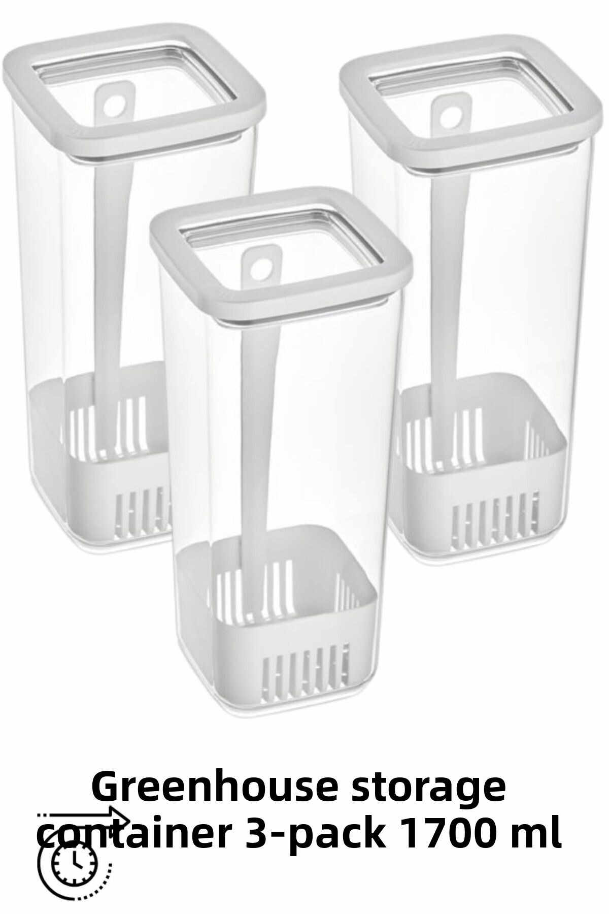 Comprox-1700 ml Greenery Storage Container - Set of 3 Long Lasting Freshness 3