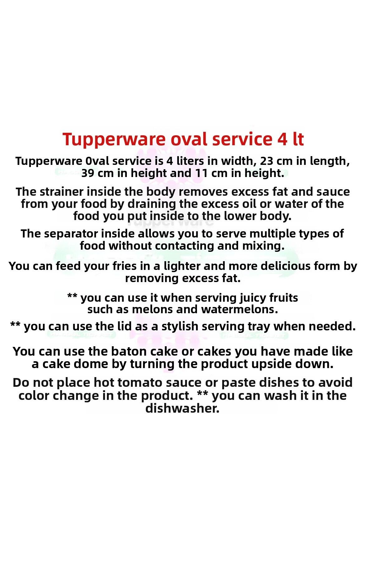 Tupperware-Oval Service 4 Lt Multi-Purpose Storage Container with Strainer 4