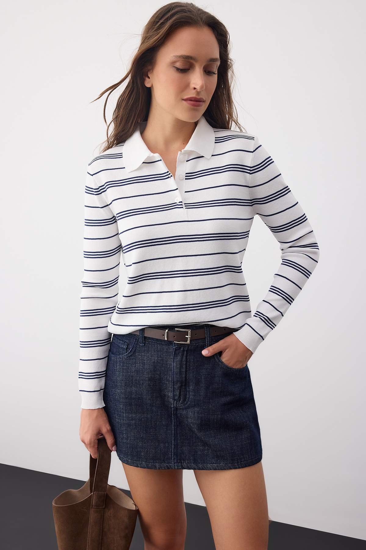 Trendyolmilla  Wardrobe Essentials Ekru Premium İplik Triko Kazak | TWOAW26KZ00142