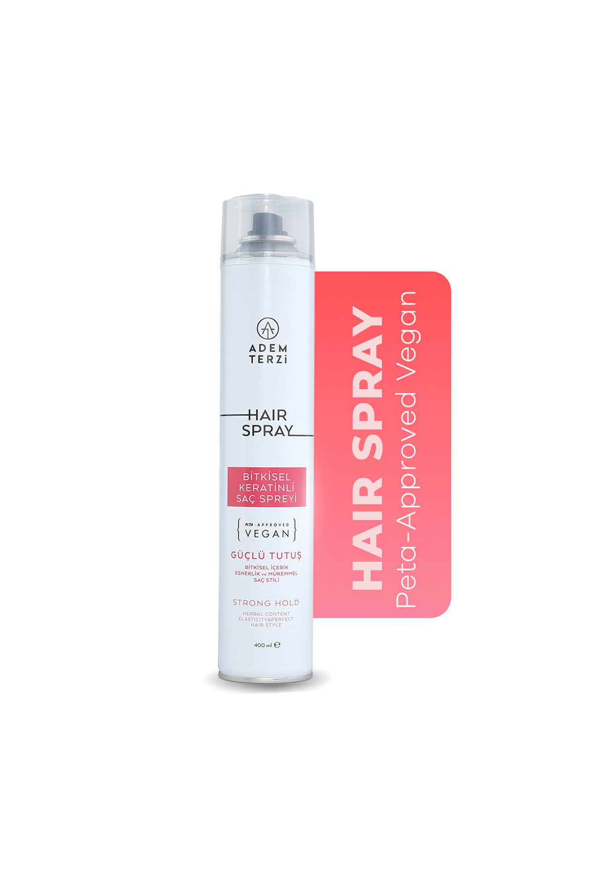 Saç Spreyi ( Peta-Approved Vegan* ) Güçlü Tutuş - Bitkisel İçerik 400ml — Adte SpreyVegan1