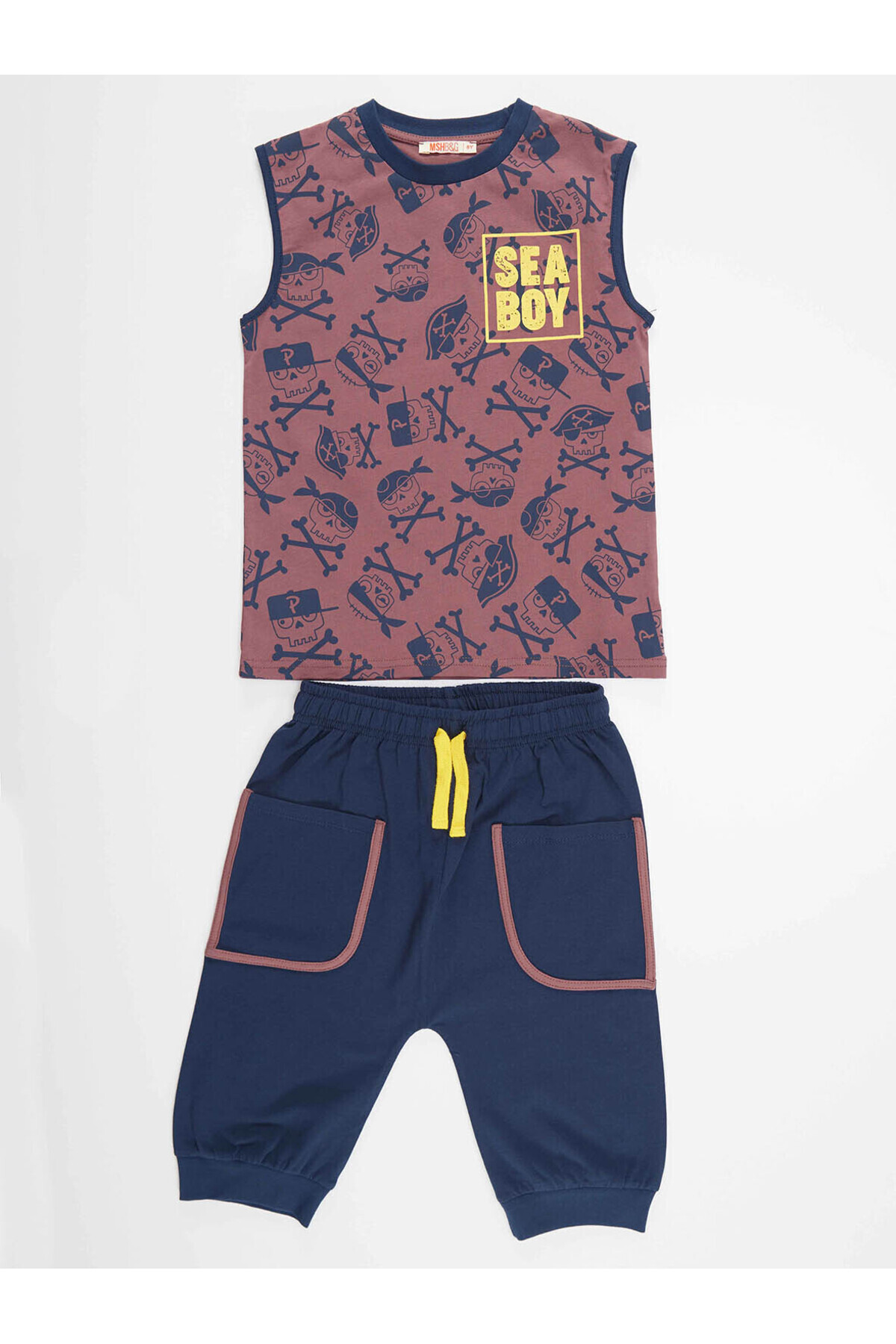 MSHB&G-Tengeri póló Fiú póló Capri Shorts szett 3