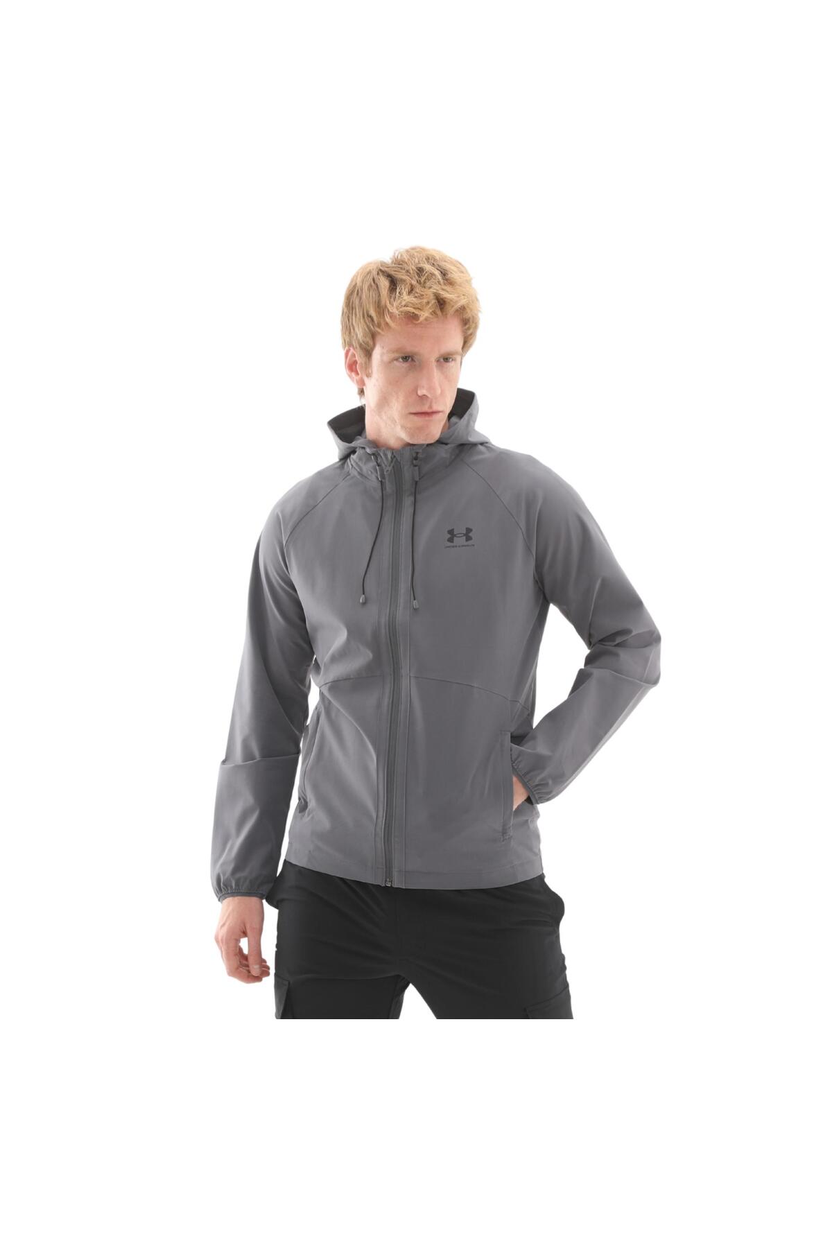 A6003001-025 Under Armour UA Stretch WVN Windbreaker مردانه بارانی - آنتراسیت — خاکستری — تصویر 2 از 4