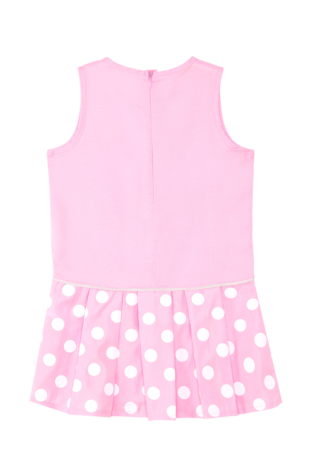 Denokids-Mädchen - Rosa ärmelloses Sommerkleid mit Punkten 4