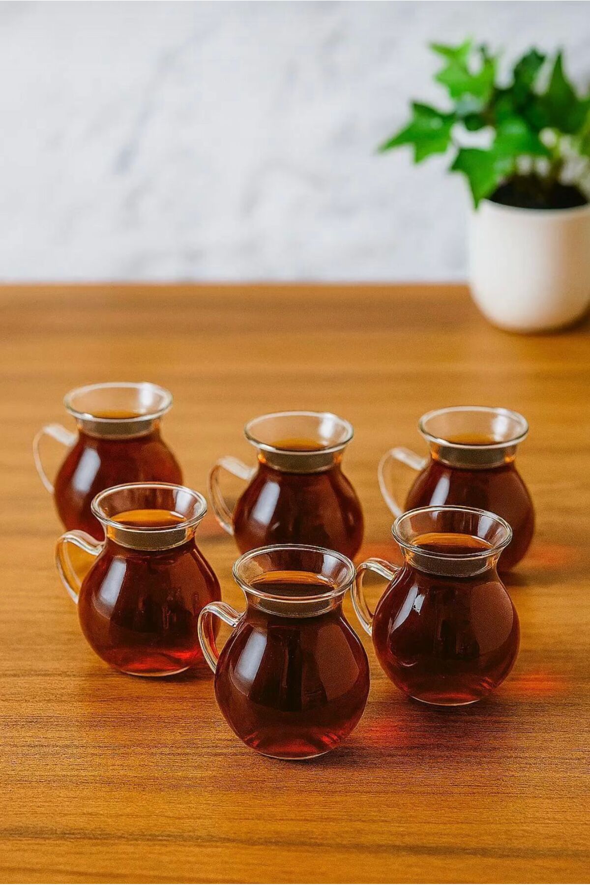 YzHome Set of 6 Keyfi Ala Borosilicate Glass Handled Tea Glass 220 ml