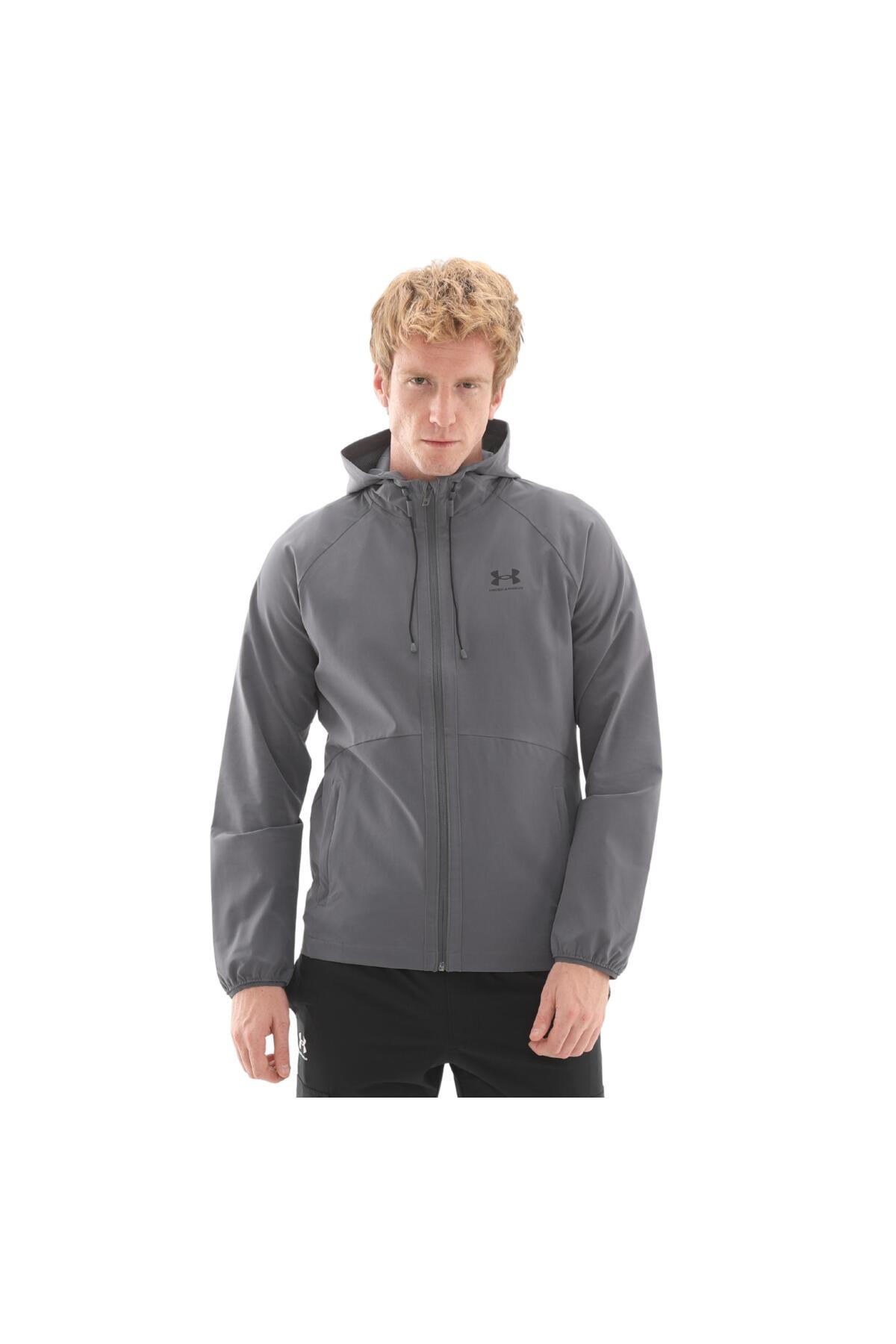 Under Armour A6003001-025 Under Armour Ua Stretch Wvn Windbreakereu Erkek Yağmurluk-Rüzgarlık Antrasit — خاکستری