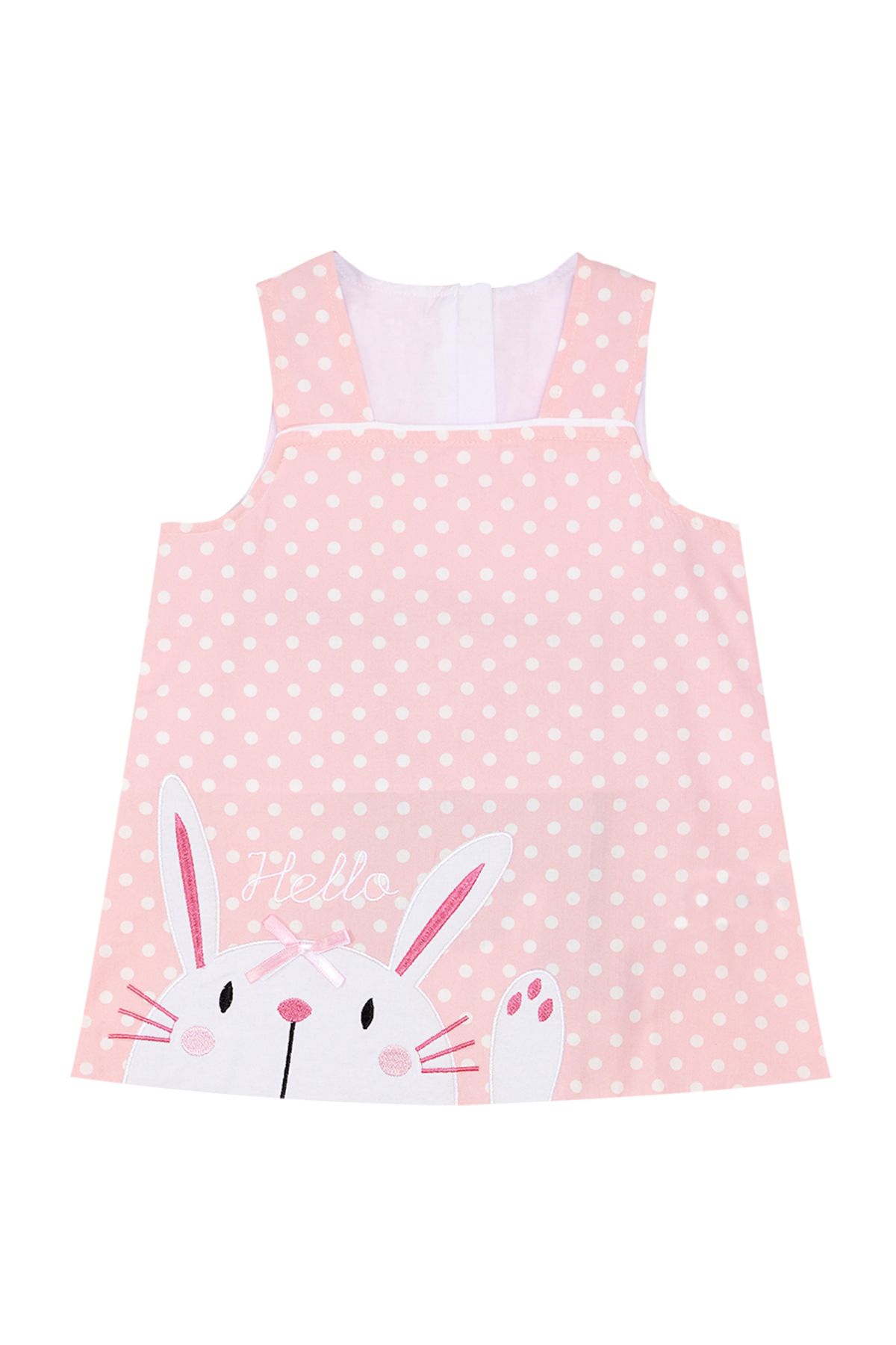 Denokids-Rózsaszín sötétkék nyúl mintás nyári póló és leggings szett lányoknak 5