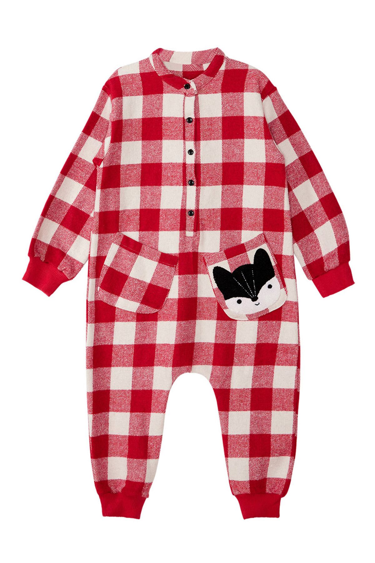 Denokids-Geknöpfter, gewebter Overall für Mädchen mit Fox-Karomuster 3
