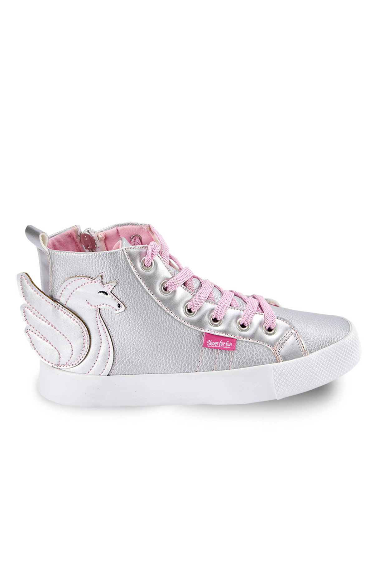 Denokids-Silberne Mädchen-Sneaker mit geflügeltem Einhorn 4