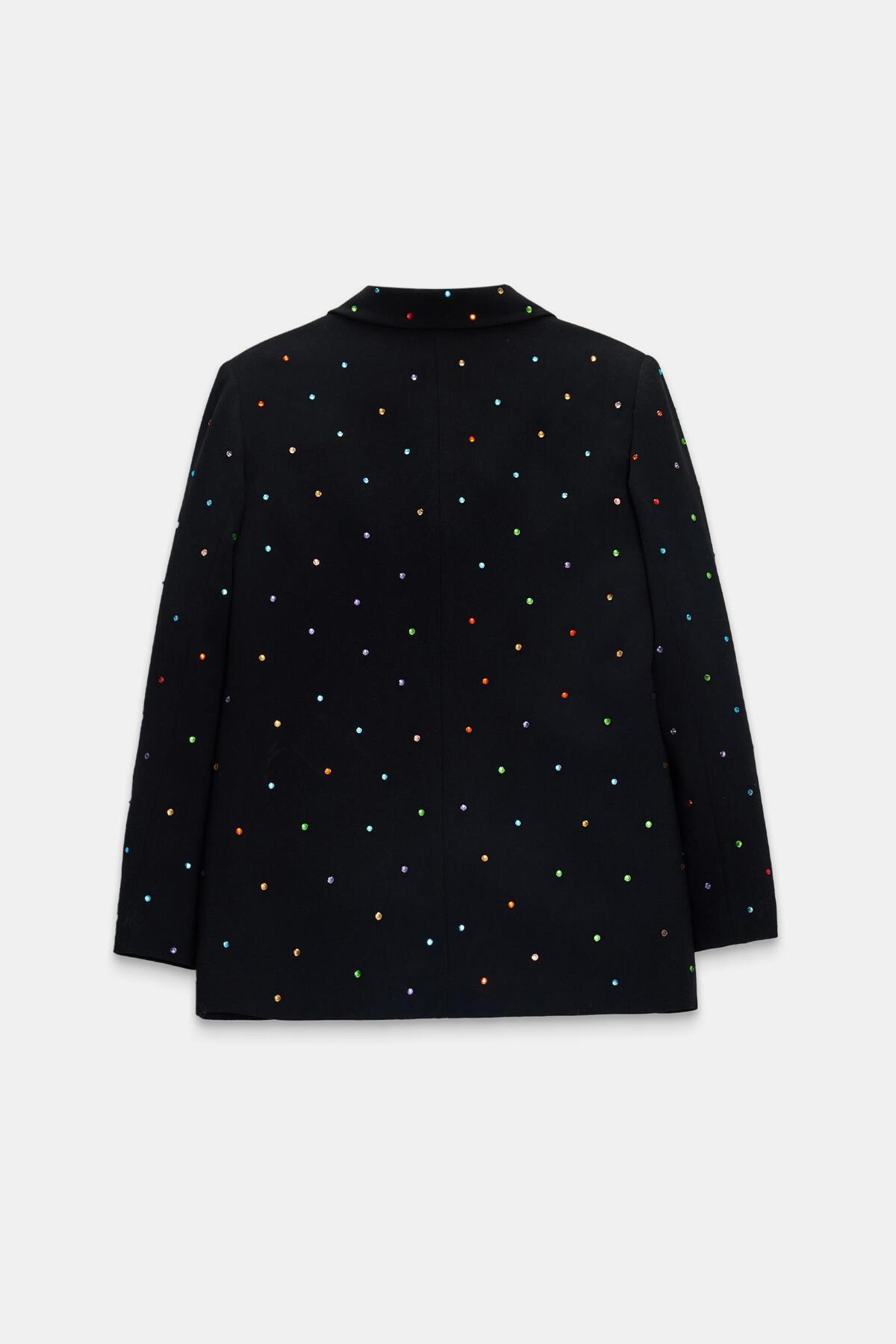 Setre-Black Jacket with Asymmetric Closure and Button Detail 4