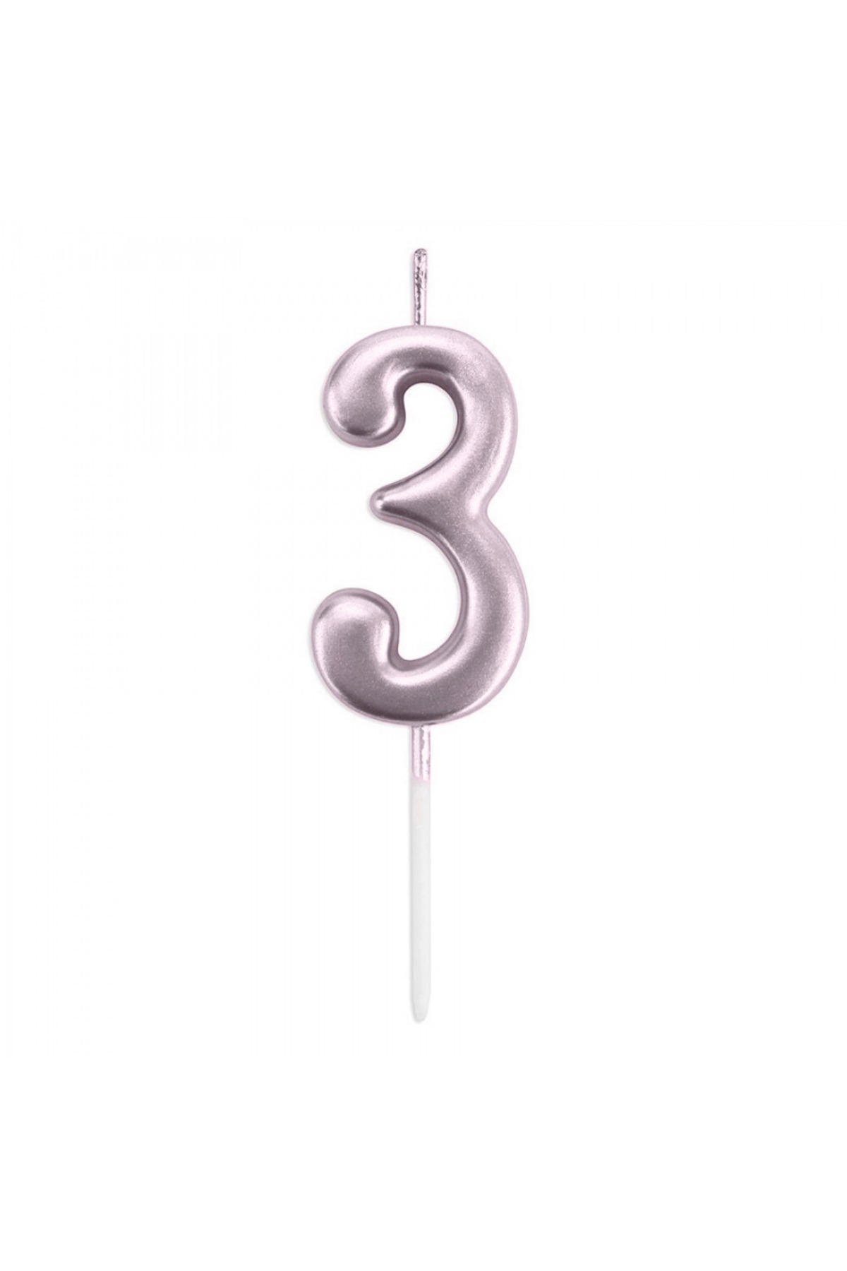 BatıDoğu 3 Rakam Mum Pembe