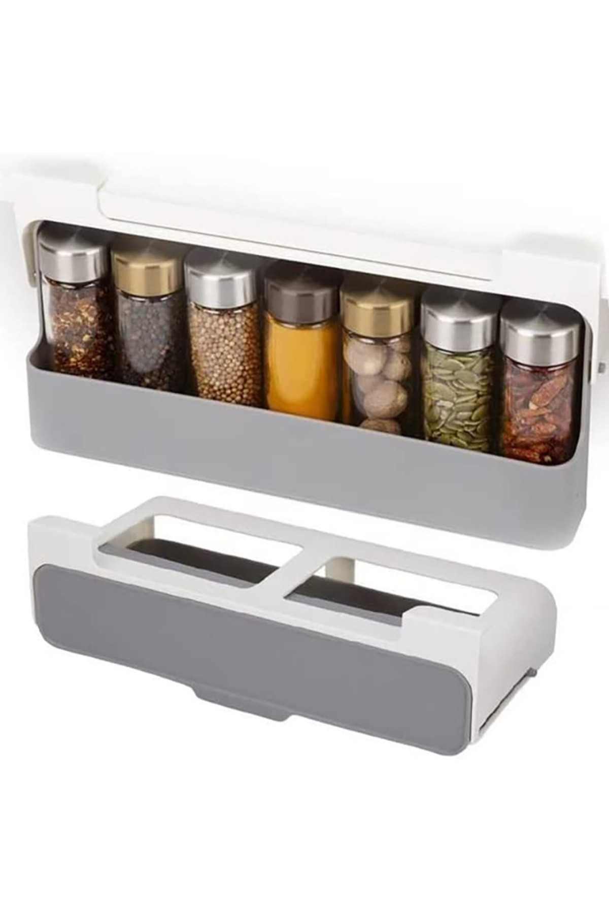 Blasko-Condiment Organizer Stand with Folding System, 7 Containers, Space Saving 2