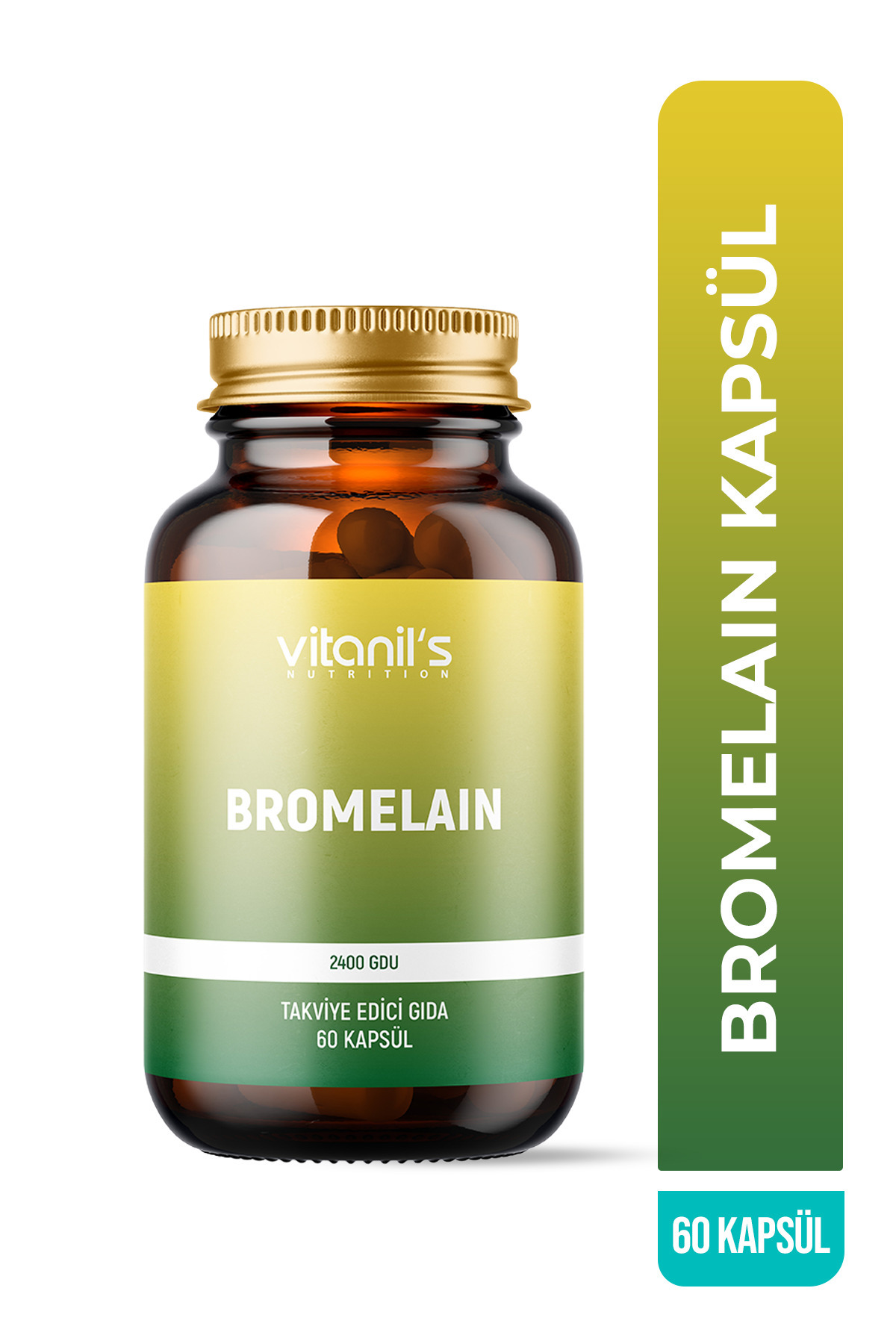Vitanil's Nutrition Bromelain 60 Bitkisel Kapsül - 2400 Gdu