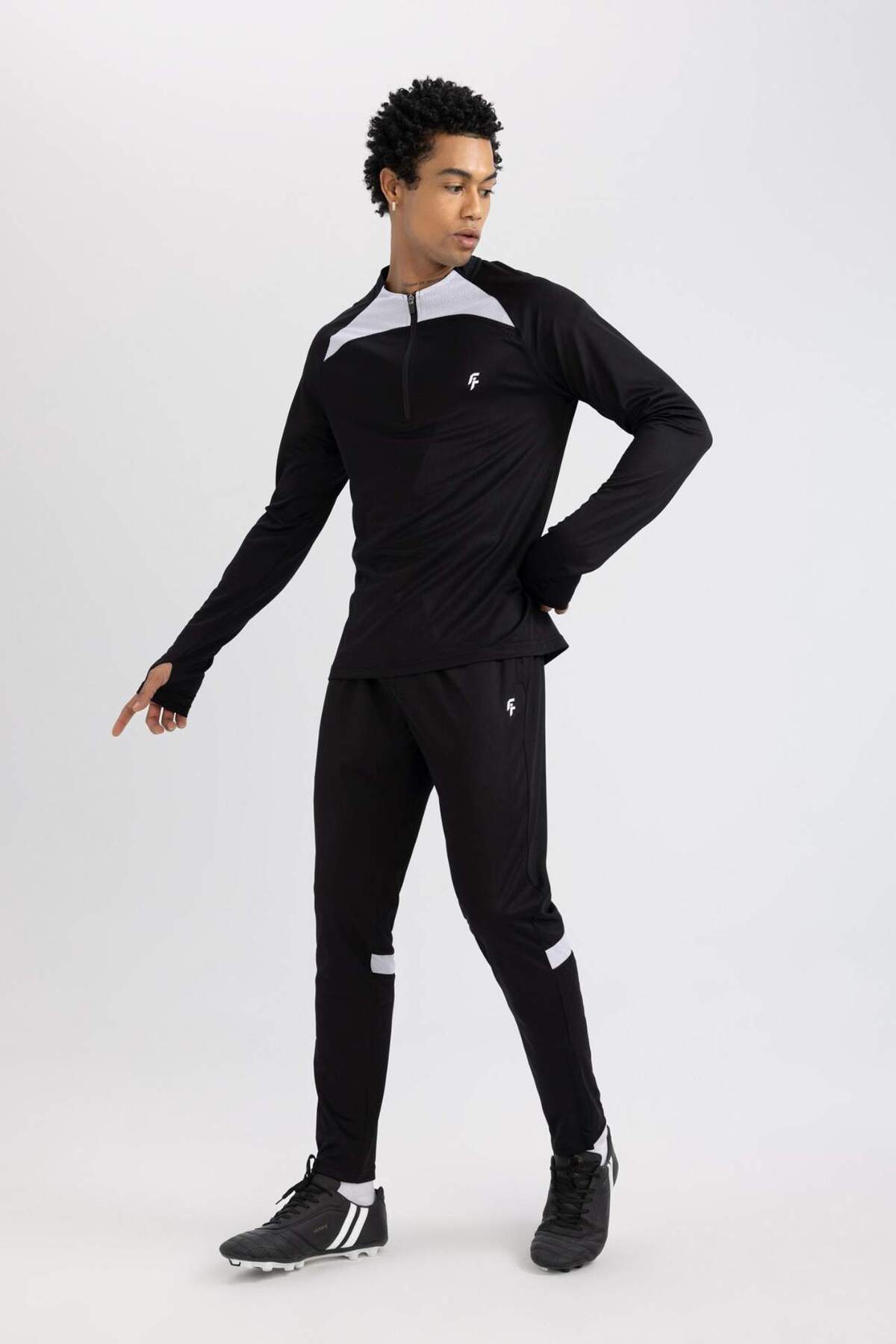 DeFacto-Slim Fit Jogger Sweatpants - Slim Fit με φερμουάρ B5029ax24sp 4