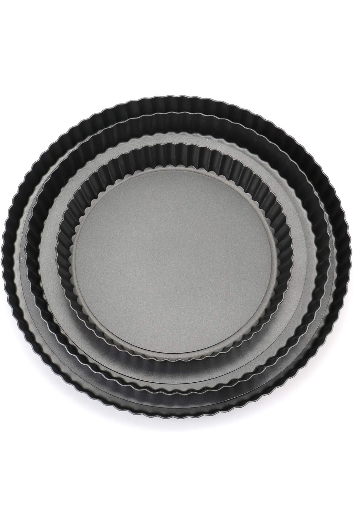 ELEGANT HOME-3-Piece Non-Stick Quiche Pan Set with Removable Loose Base 2