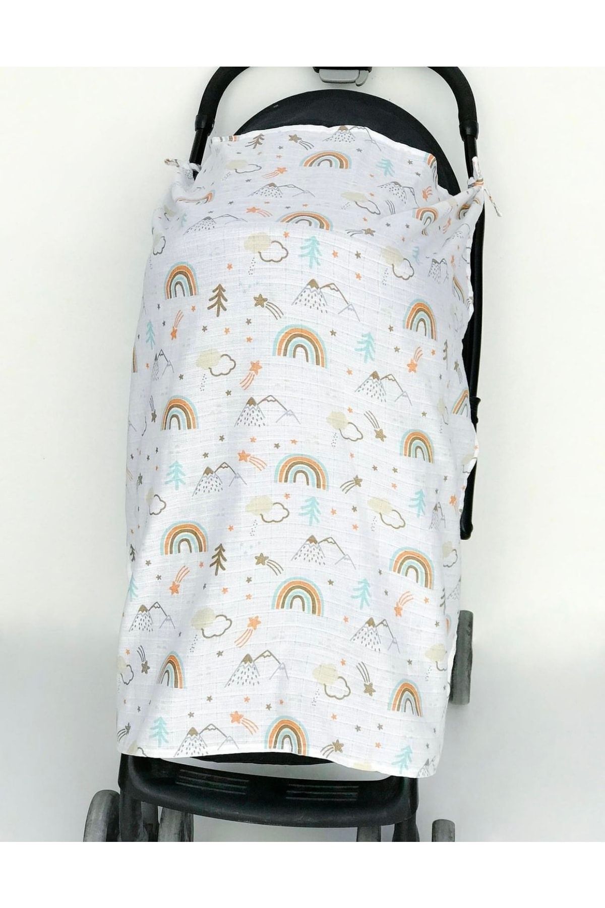 FG Store %100 Pamuk Müslin Bebek Arabası Örtüsü fotoğrafı 2 (önizleme)