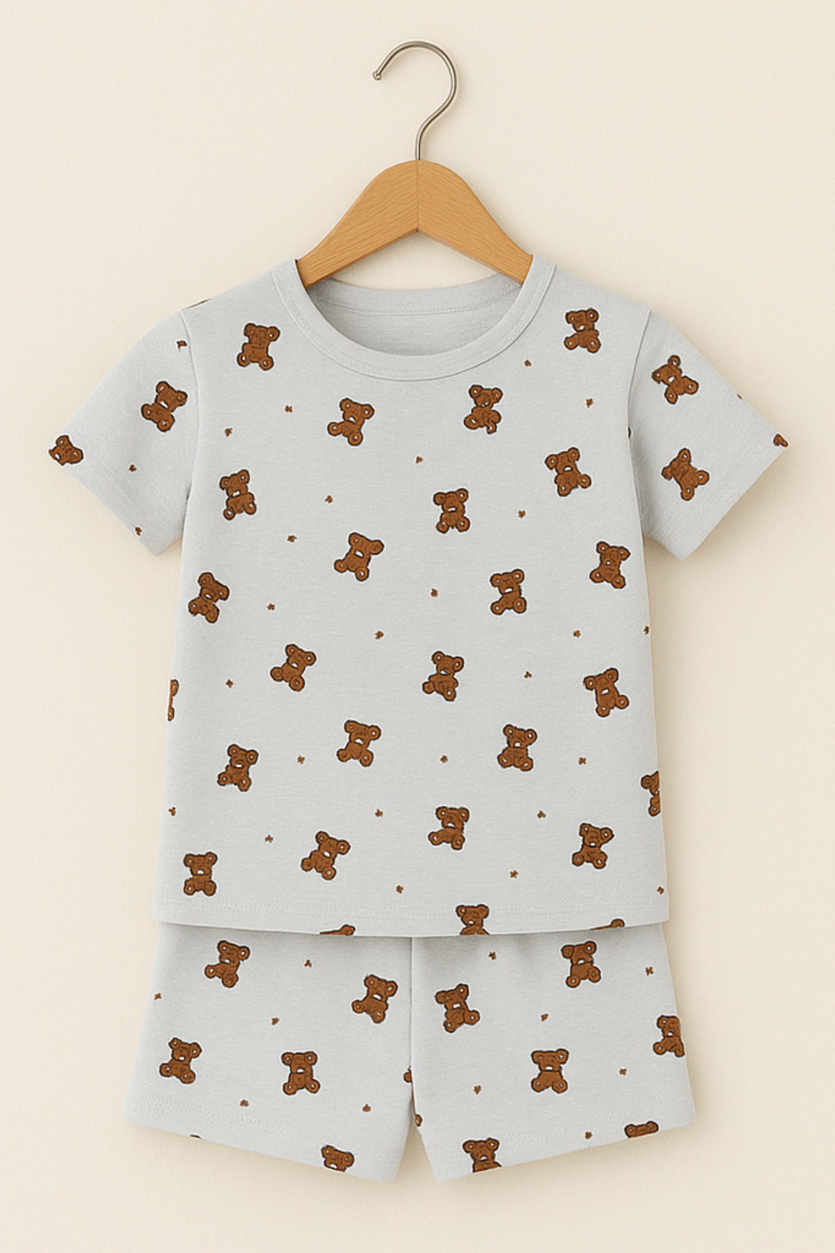 Katia&Bony-Girl's Teddy Patterned Shorts Pajama Set 1