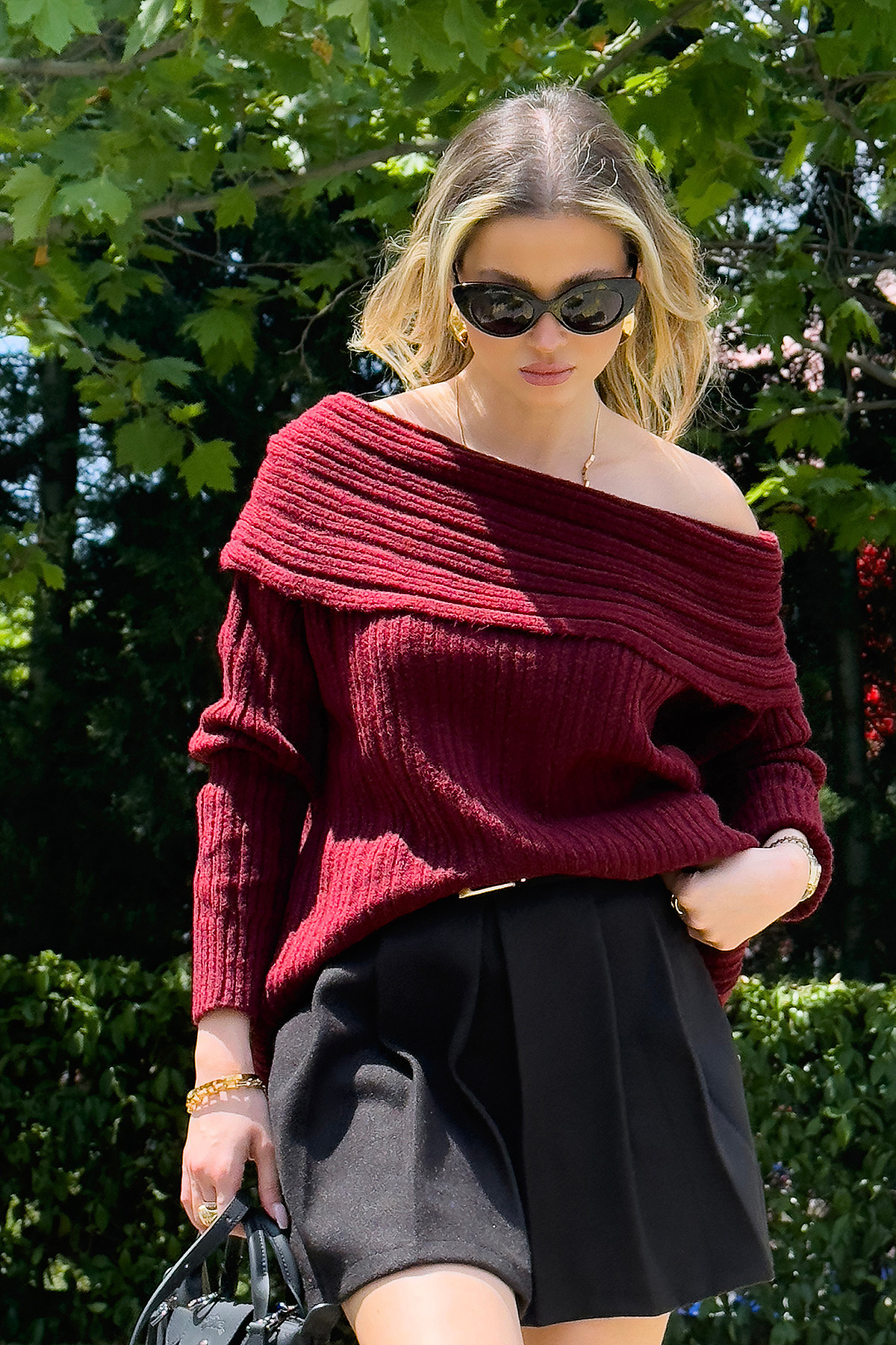 Lela  Oversize Fit Madonna Yaka Triko Kazak Kazak 4615216 - Görsel 4