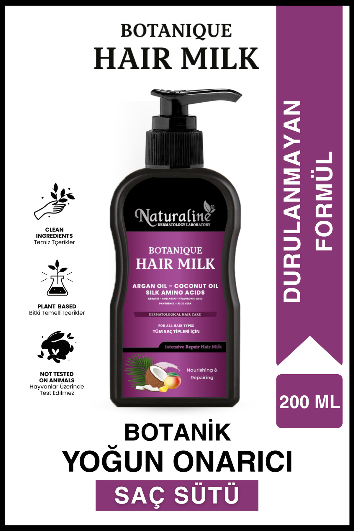 Naturaline Botanik Saç Sütü Besleyici&Onarıcı 200 ml — 049