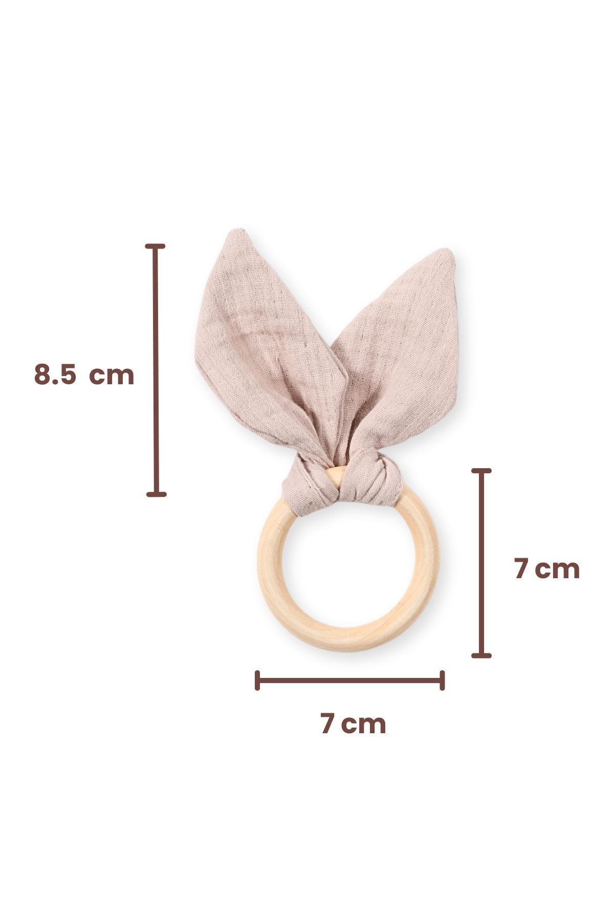 Bebekevi Bebekler için OEKO-TEX Sertifikalı Müslin Kumaşlı Ahşap Diş Kaşıyıcı fotoğrafı 4 (önizleme)