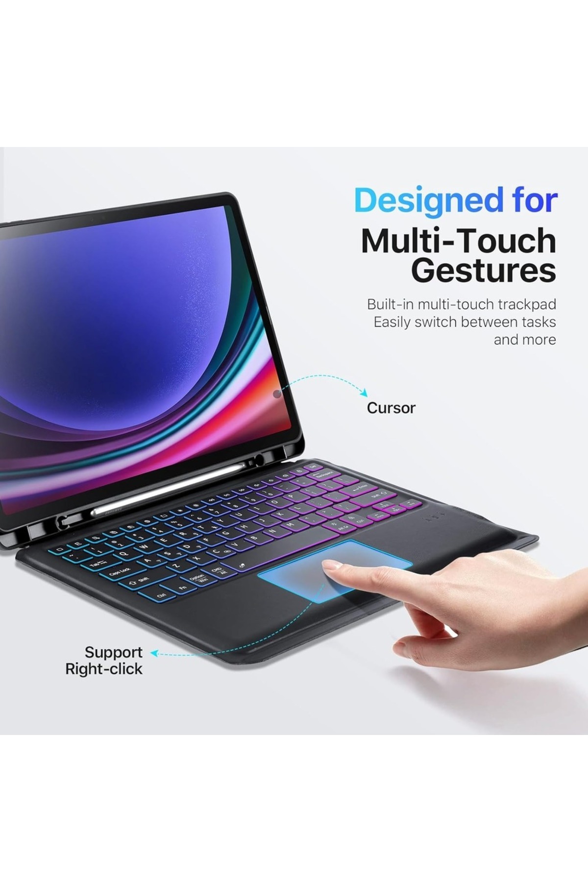 Samsung-Galaxy Tab S9 Magic Keyboard Wireless Case with Trackpad, Stand & Backlit Keys 6