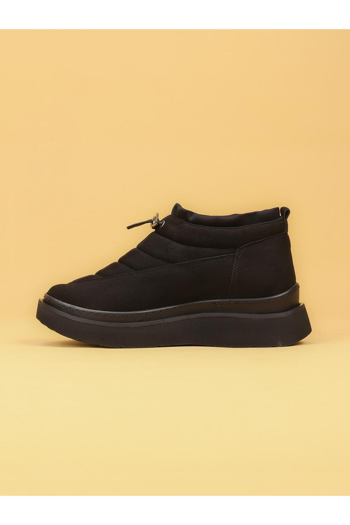 layki LUXOR Kadın Dolgulu Kışlık Siyah Sneaker Bot görsel 2