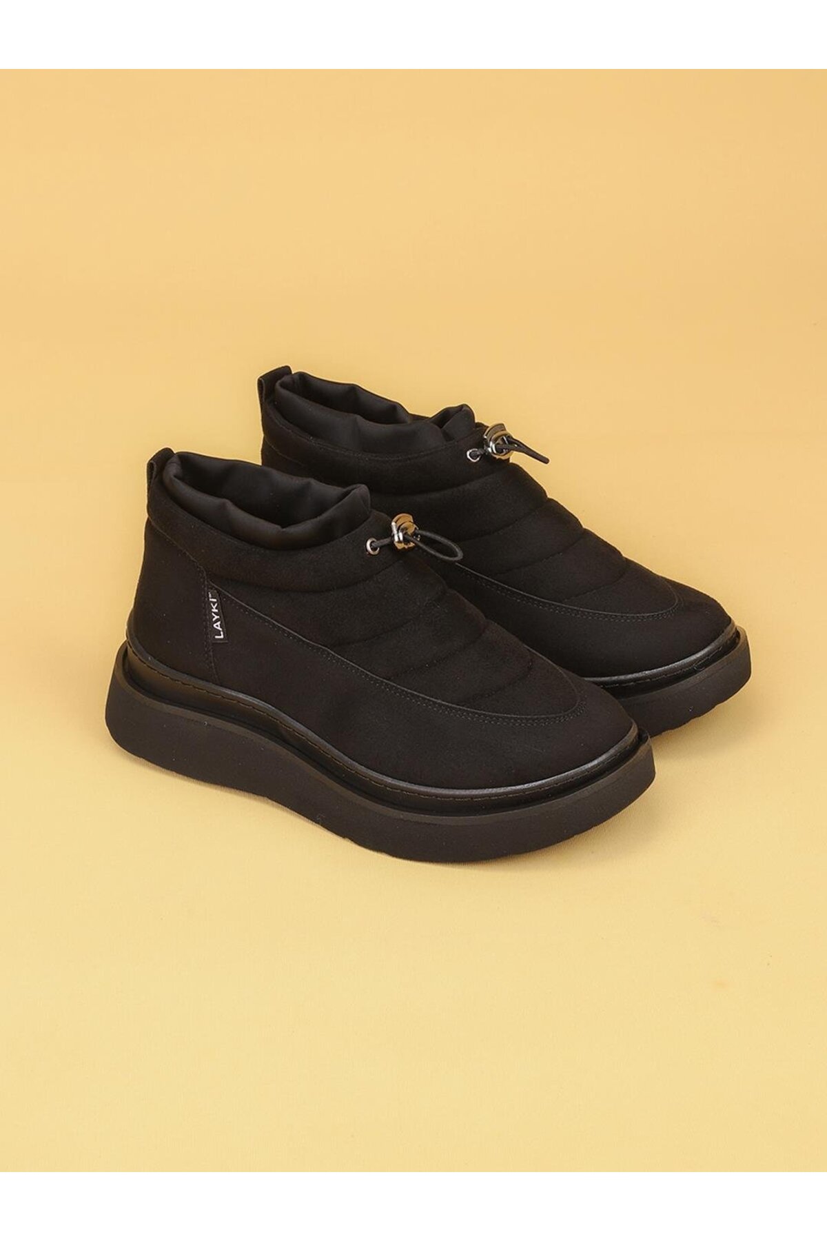 layki LUXOR Kadın Dolgulu Kışlık Siyah Sneaker Bot görsel 4