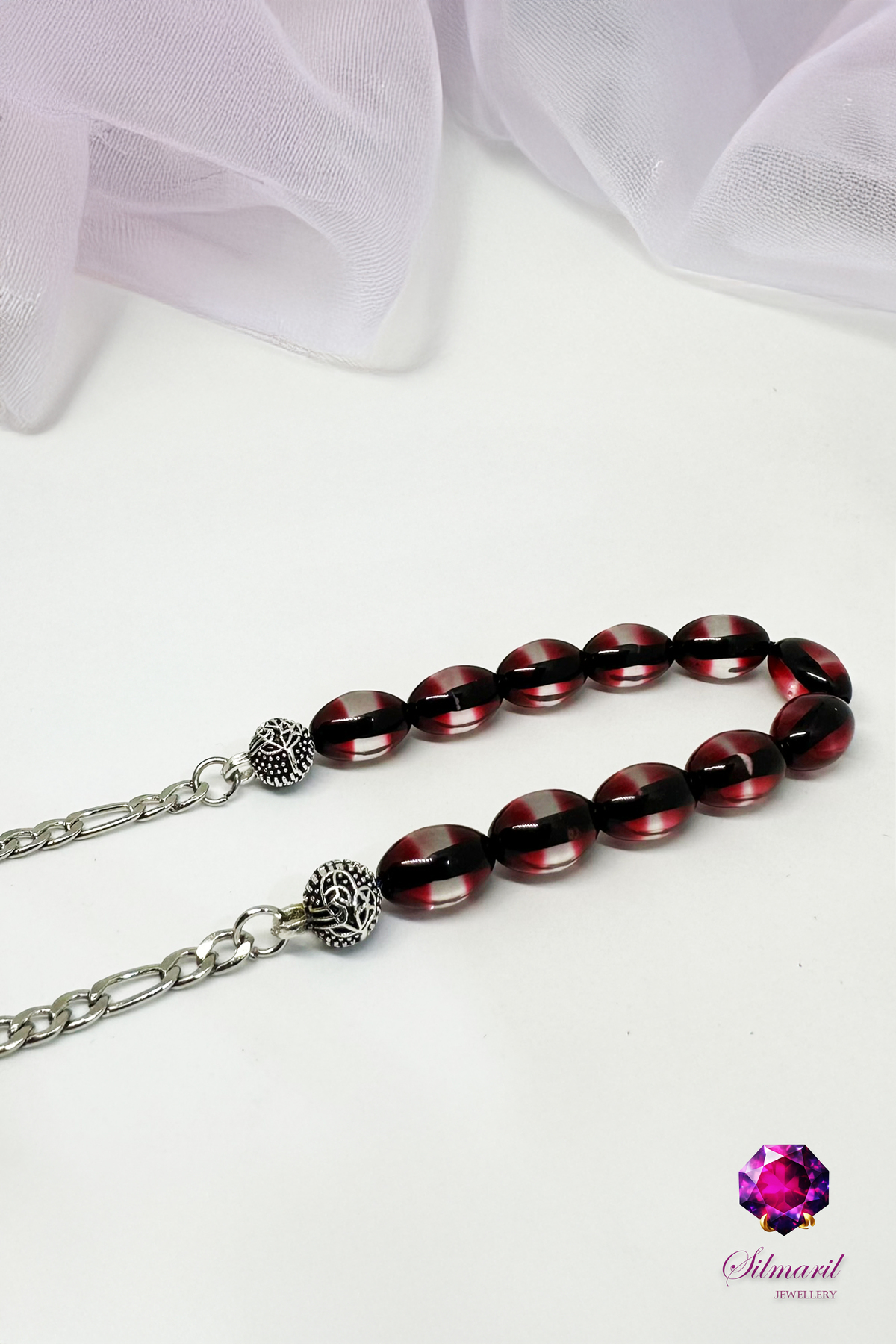 Sürmeli Kehribar Tespih Koleksiyonu - Mavi & Kırmızı - Tekli, Zaza ve Set Modelleri - Modern Şık — Silmaril Store (7)