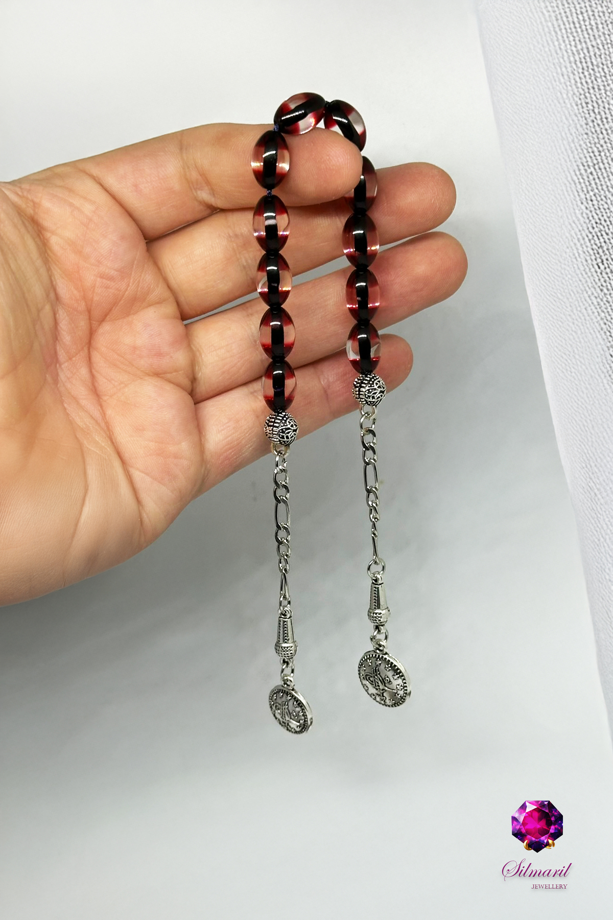 Sürmeli Kehribar Tespih Koleksiyonu - Mavi & Kırmızı - Tekli, Zaza ve Set Modelleri - Modern Şık — Silmaril Store (5)