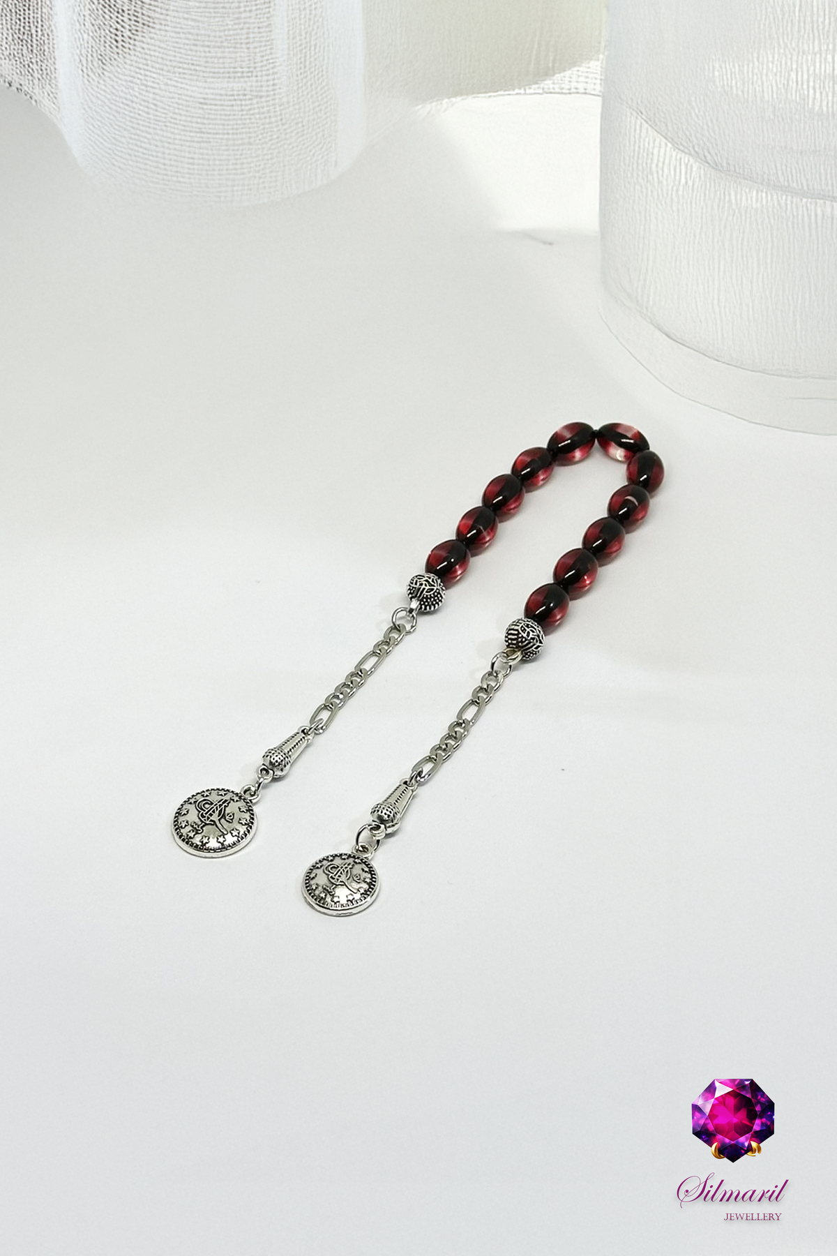 Sürmeli Kehribar Tespih Koleksiyonu - Mavi & Kırmızı - Tekli, Zaza ve Set Modelleri - Modern Şık — Silmaril Store (8)