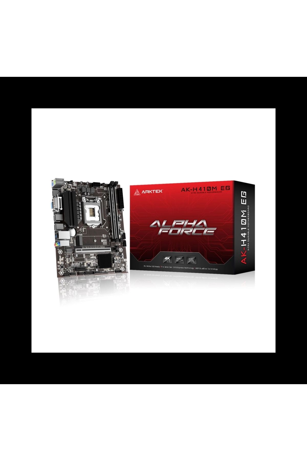 arktek-Alpha Force, Ak-H410M Eg Va, 2Xddr4, M.2, D-Sub, Hdmi, 10Th Generation, Lga1200 Socket, Motherboard 1