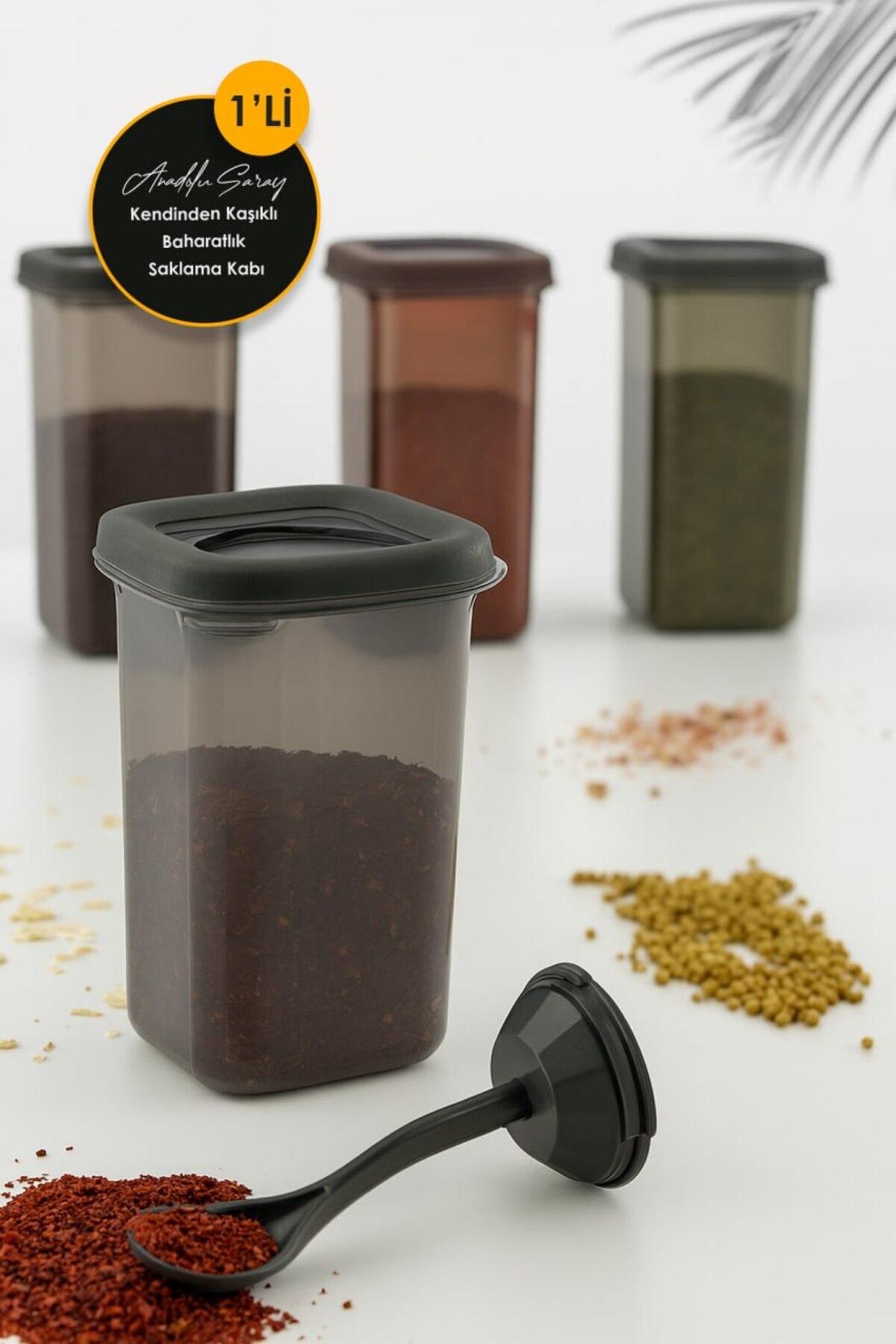 Anadolu Saray-Seasoning Storage Container with Self Spoon – Bpa Free, Practical and Stylish Design 2