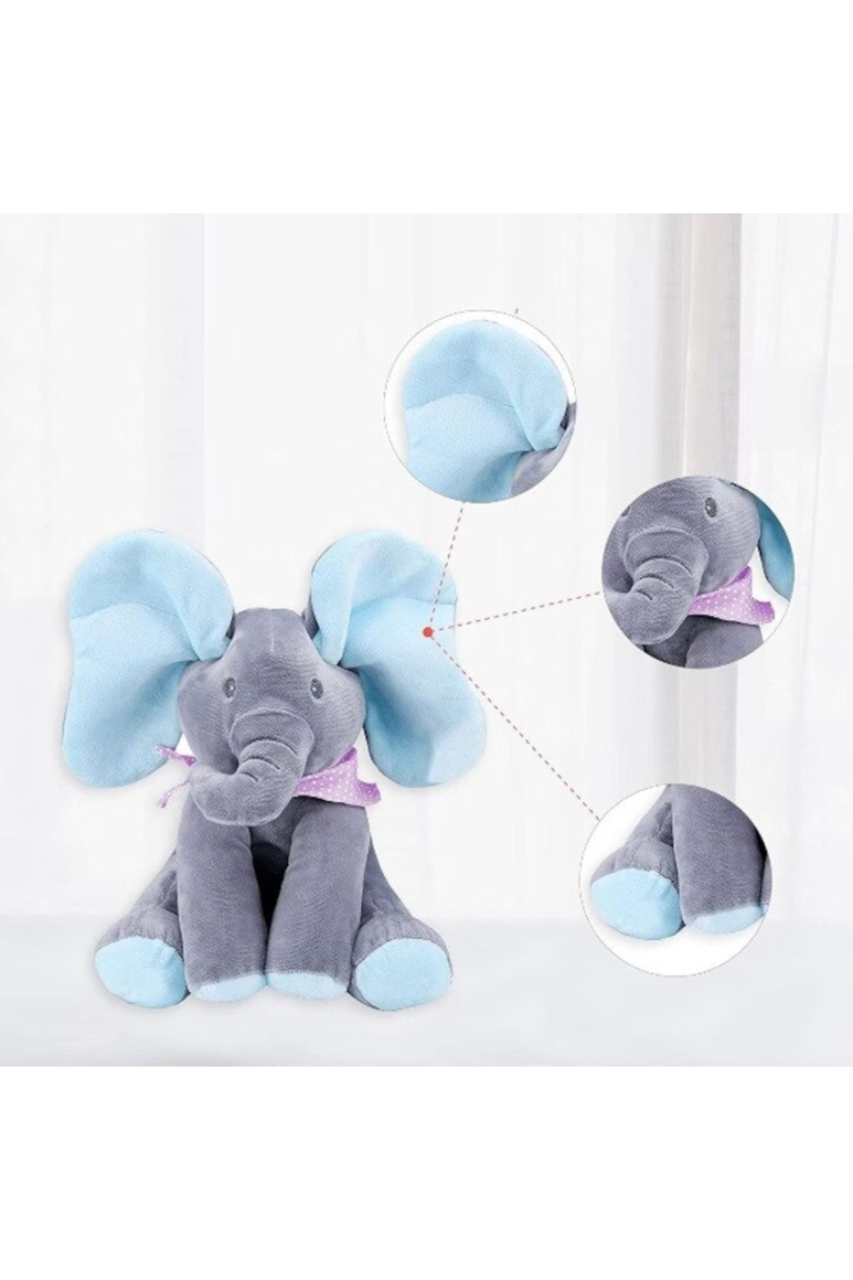 Promagg Jucărie Interactivă din Pluș Elefantul Cucu-Bau, cu Sunete și Mișcare