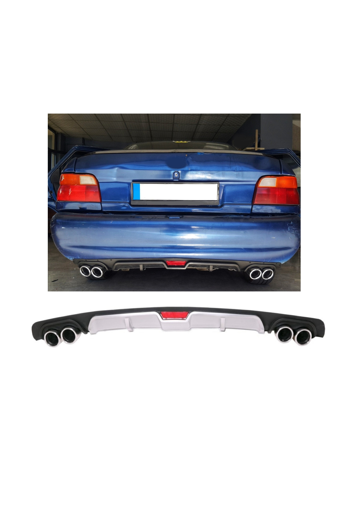 OTO H.İ.T. FORD ESCORT UYUMLU BODY KİT DİFÜZÖR 4 ÇIKIŞ GRİ