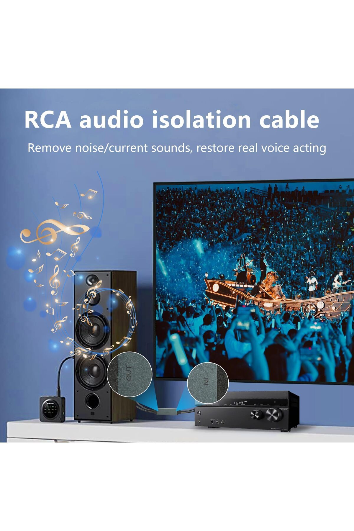 erorex-Rca Noise Isolator,Rca Audio Hum Eliminator Ground Loop Noise Isolator,Uses Jack Audio Cable 6