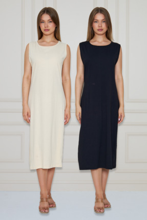 RTBUTİK Kalın Askılı Pamuklu Elbise Astarı, Kombinezon, Uzun Elbise Astarı, T...