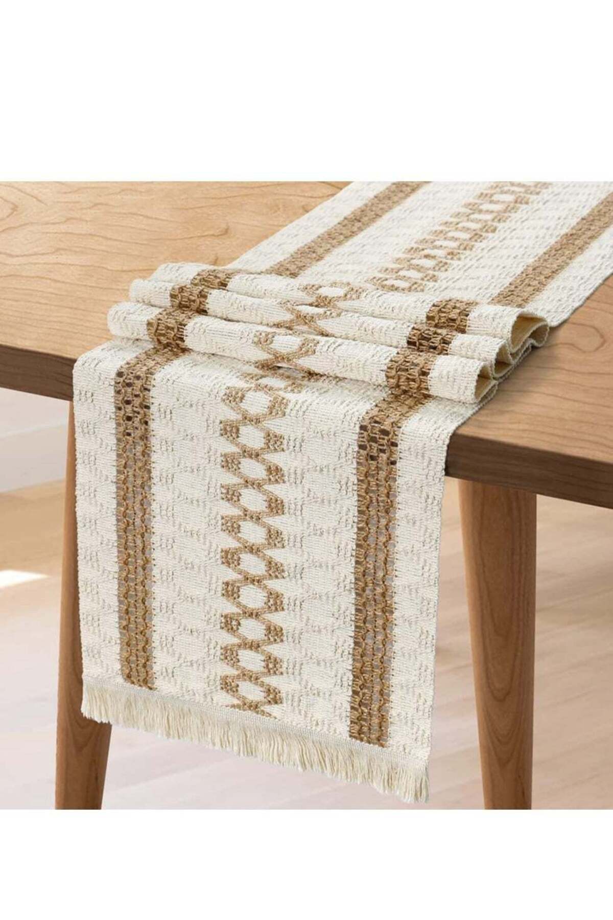Generic-SYOSI Macrame Table Runner Boho Cotton Linen Table Runner Natural Burlap Table Runner with Tassels 1