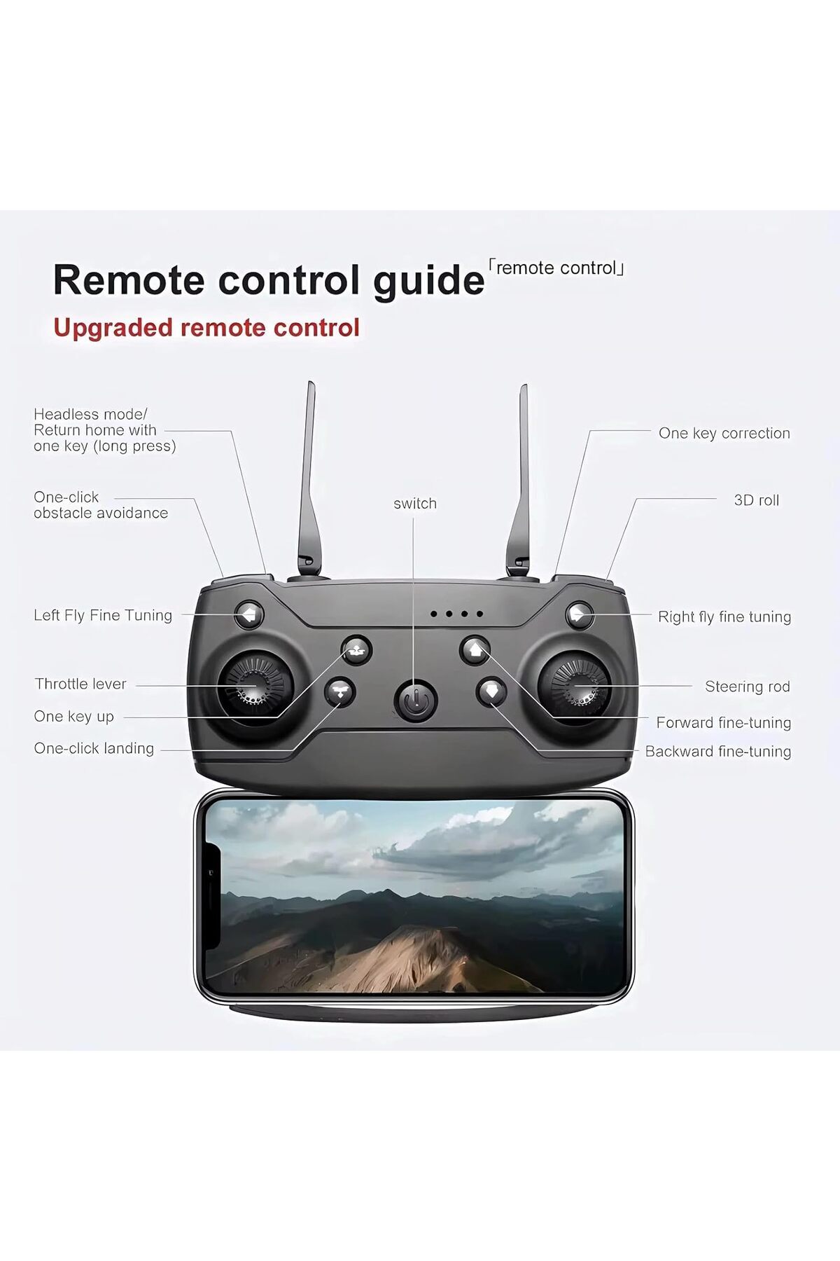 Generic-E88 Drone with HD Dual Camera, Obstacle Avoidance, Foldable, Height Keep, Mini. (Multicolour) 3
