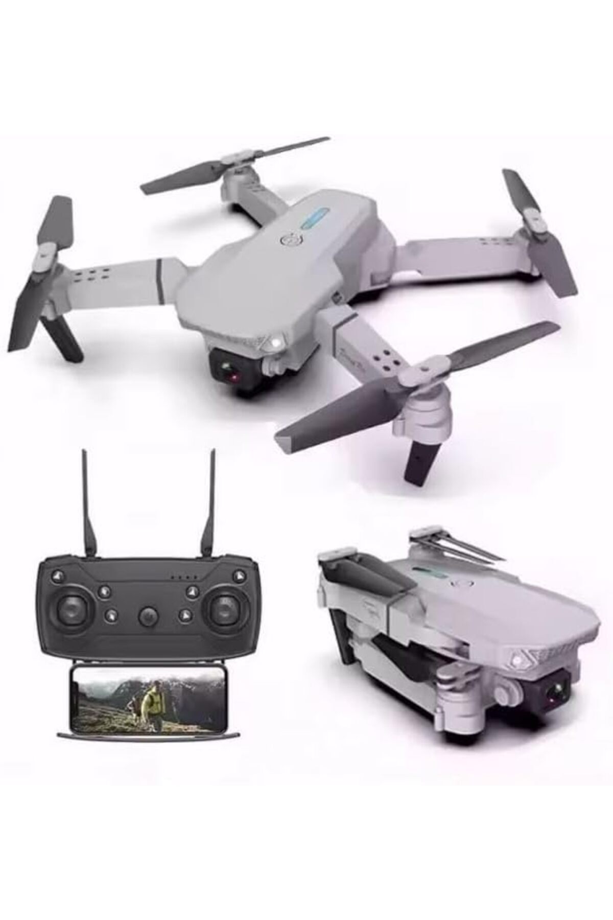 Generic-E88 PRO Foldable Drone with 4K HD Dual Camera, Obstacle Avoidance, Height Keep, Remote Control, Carr 3
