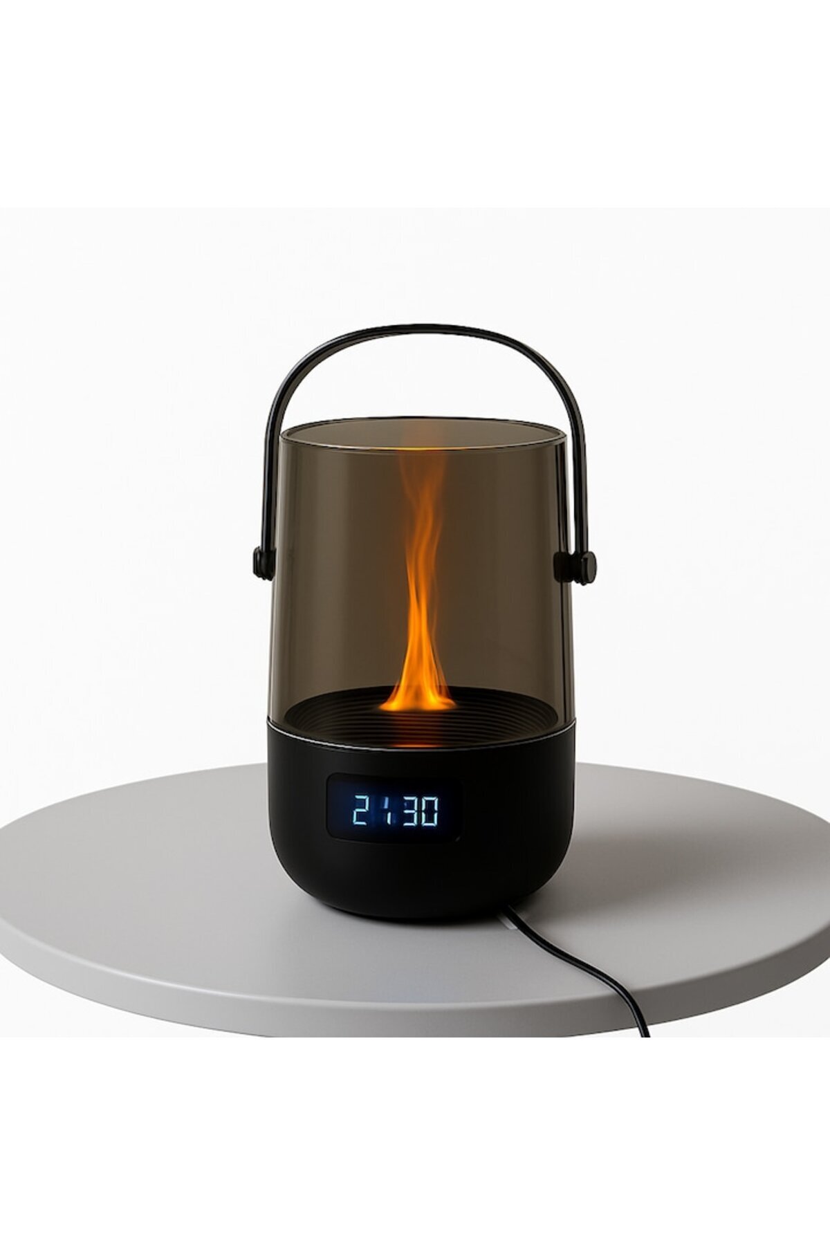 OEM-Aromatherapy Diffuser with LED Flame and Digital Display – Retro Design 2