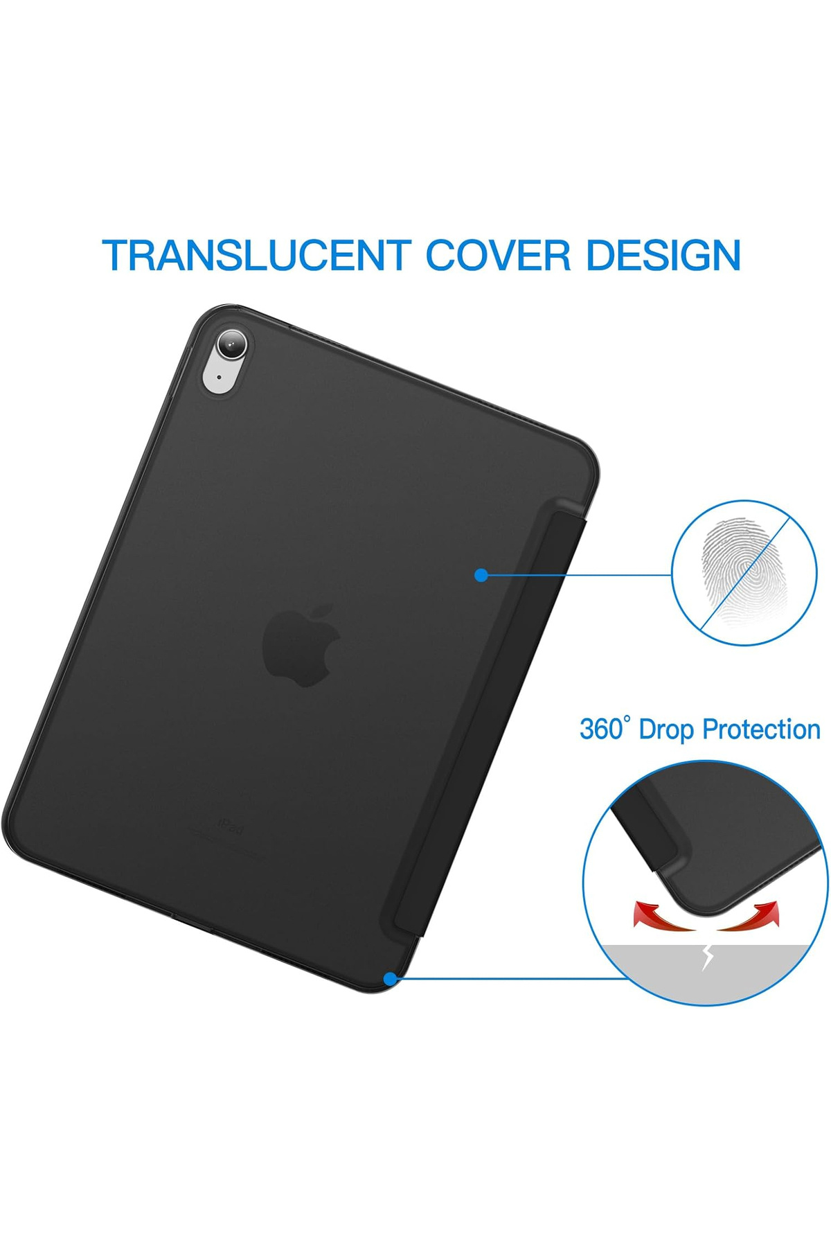 JETech-IPad 10 10.9 inch tablet case, 2022 model, 10th generation with Auto Sleep Wake Deep Black 4