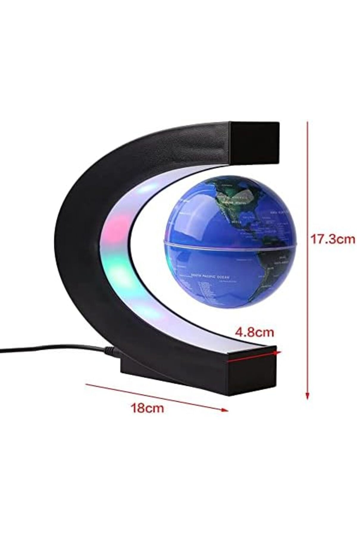 eWINNER-Magnetic Levitation Floating World Map Globe with LED Light 7