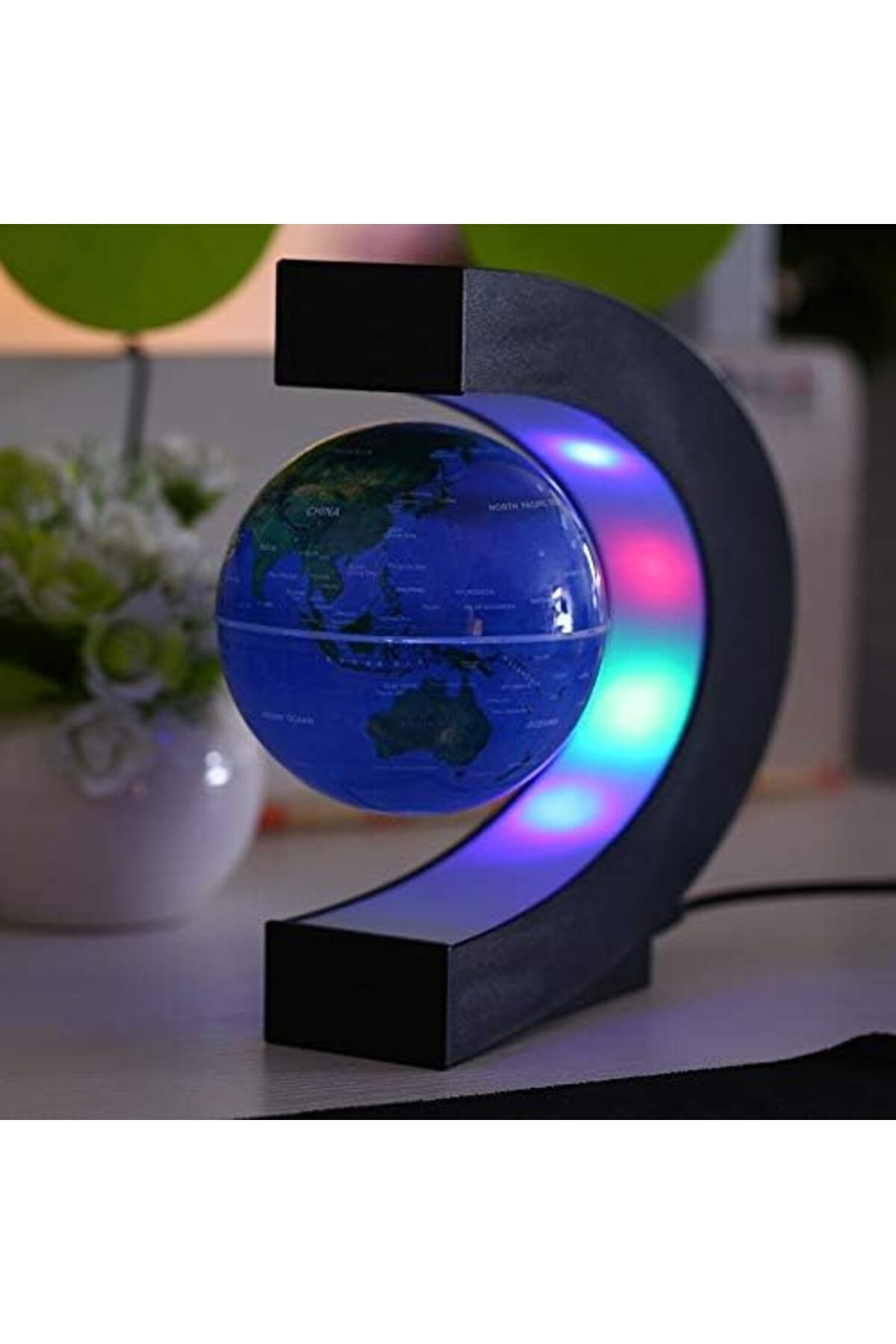 eWINNER-Magnetic Levitation Floating World Map Globe with LED Light 6