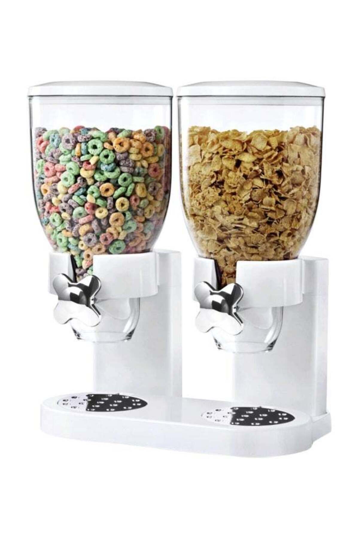 موزع حبوب 2 في 1 أبيض/شفاف