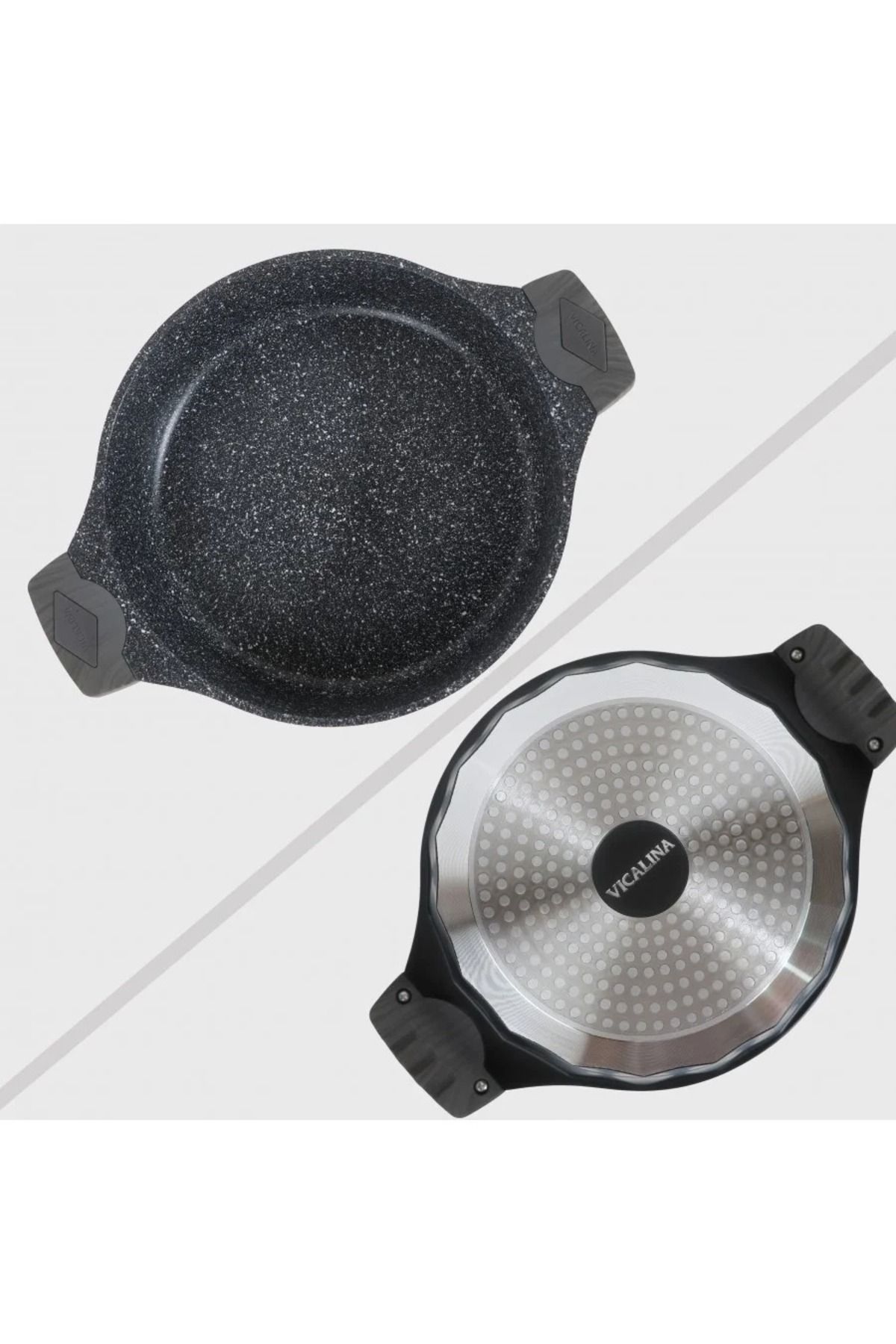 rexa-Granite cookware set with a distinctive design, black color - 10 pieces - 2SS1-A01-015 2