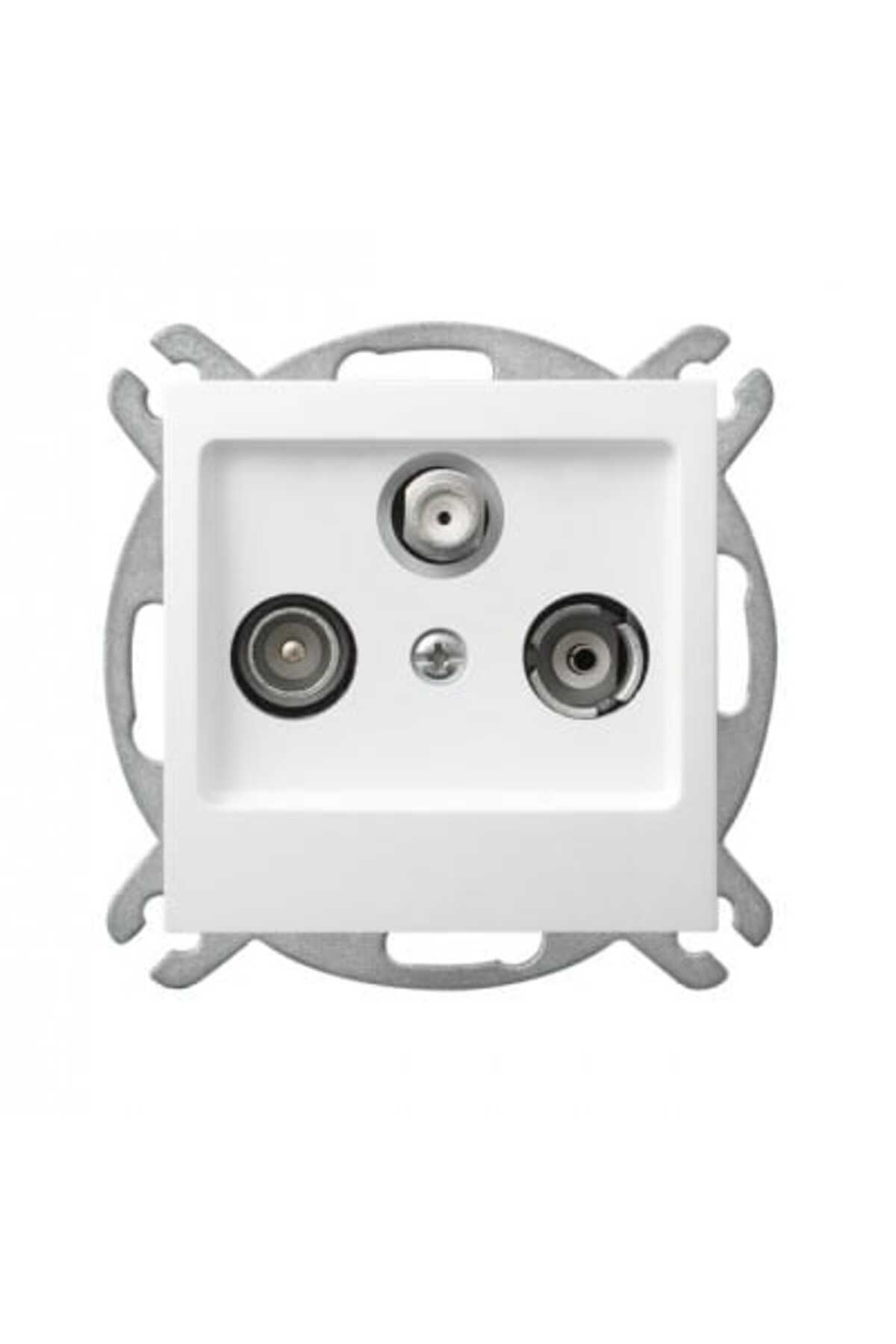 OSPEL-As white p/t R-TV-SAT terminal socket without frame 1