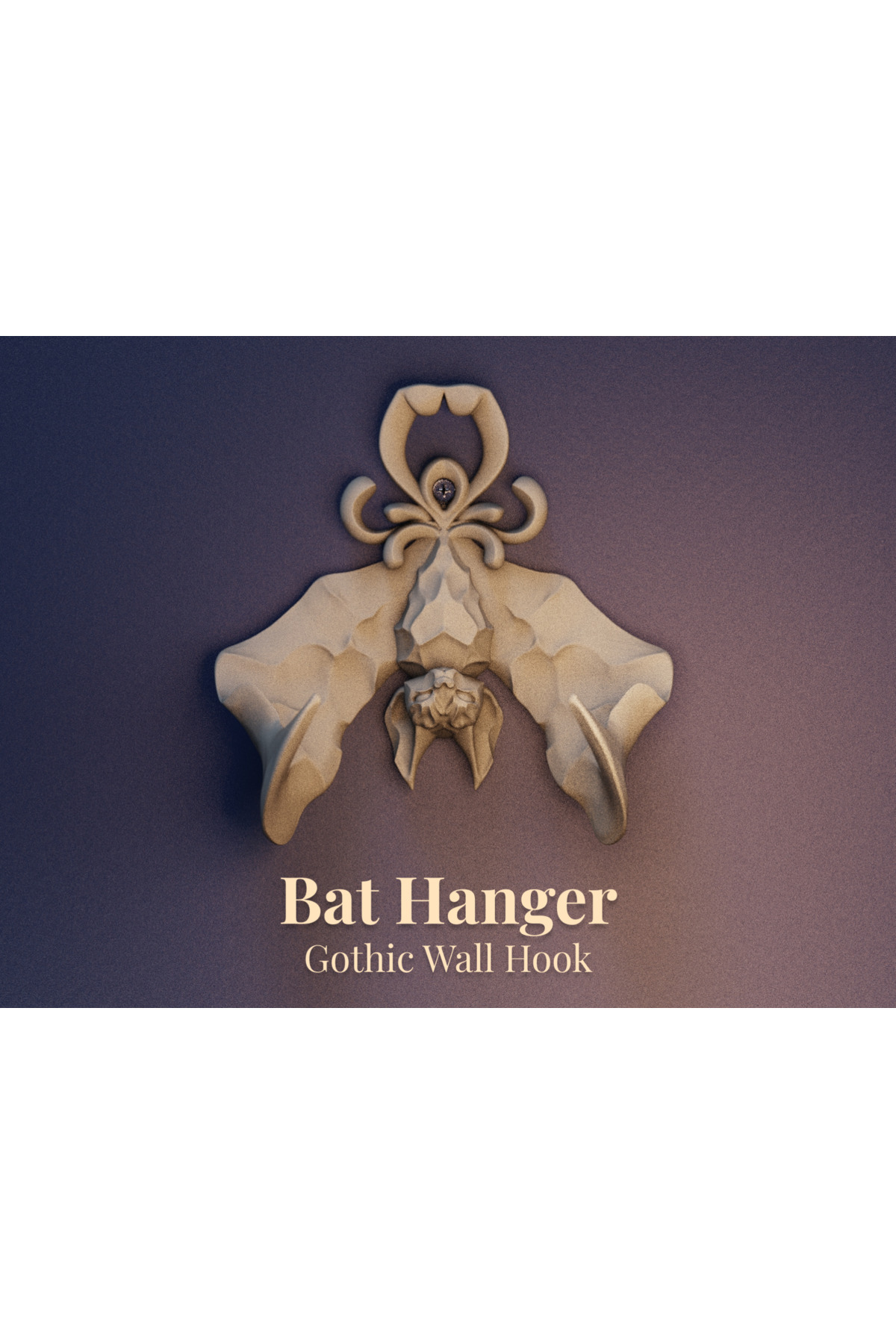 Yarasa Duvar Askısı – 3D Baskı Gotik Dekoratif Duvar Askılığı (12 cm)