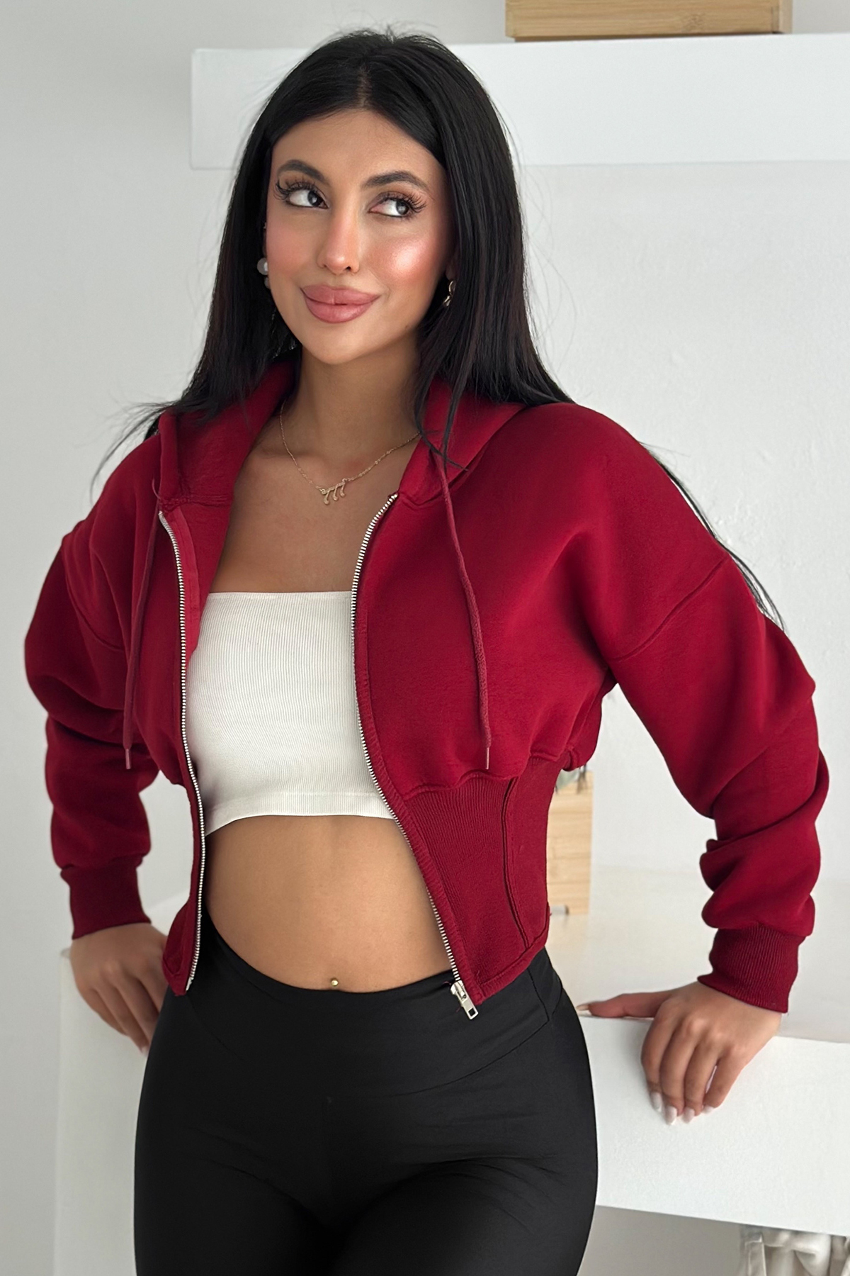 Noa Noa  Kadın Fermuarlı Hoodie – Minimal Sokak Ruhuyla - Görsel 3