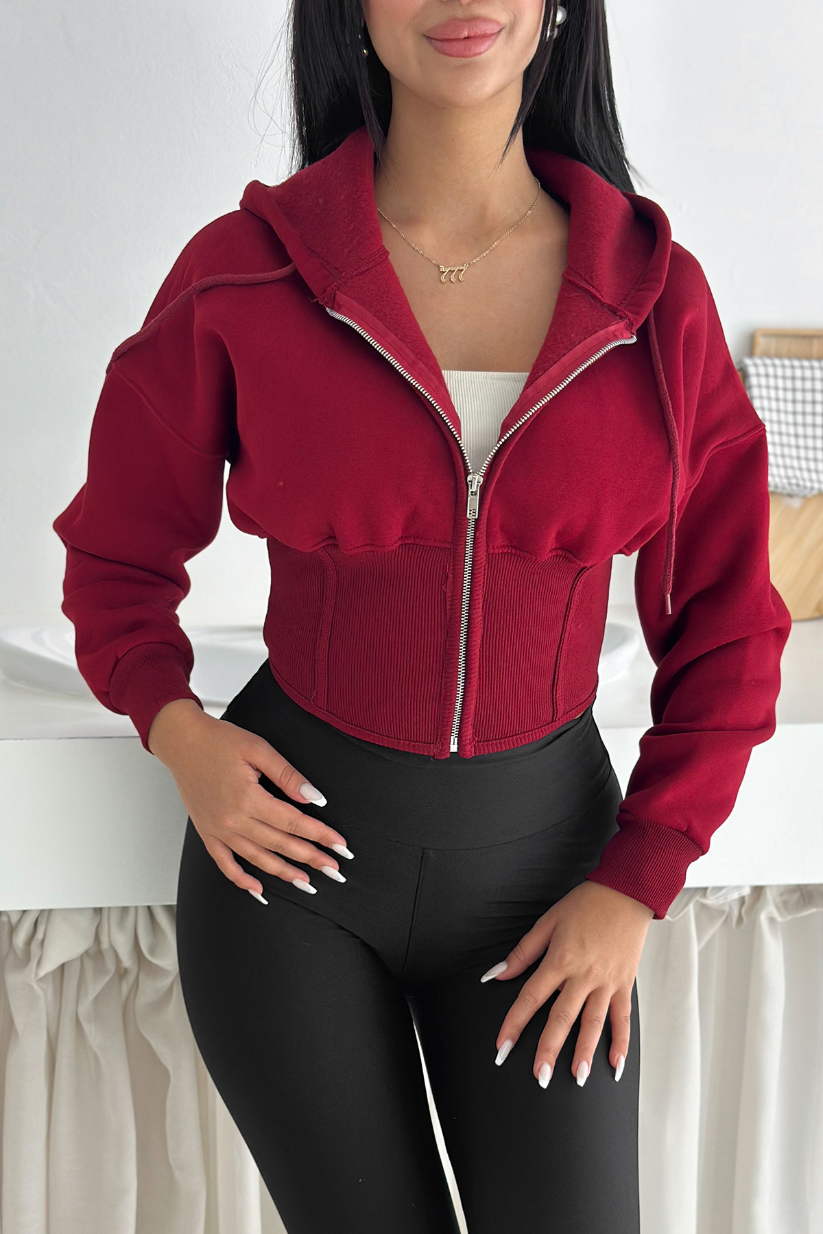 Noa Noa  Kadın Fermuarlı Hoodie – Minimal Sokak Ruhuyla - Görsel 7