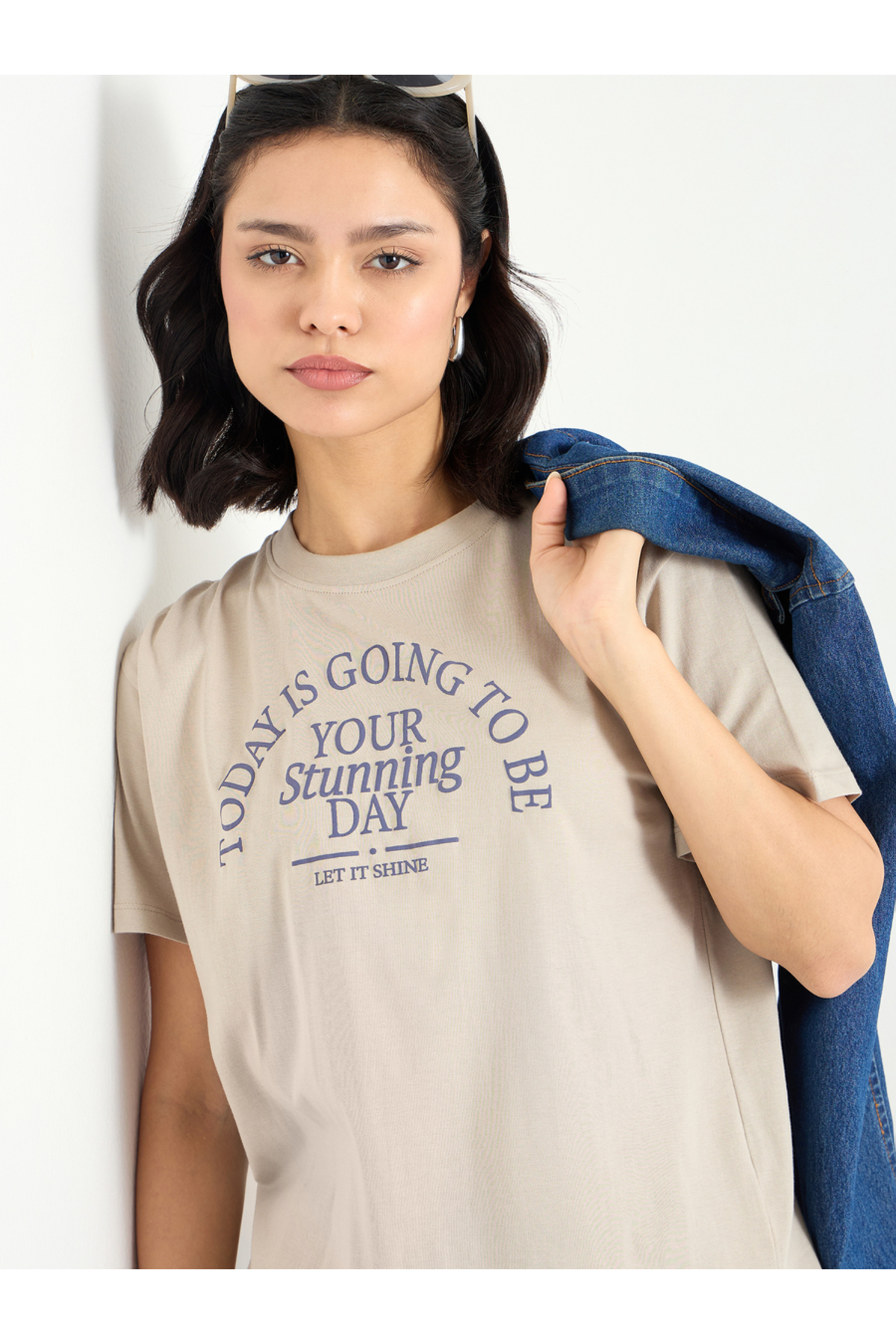 Styli Slogan Print Regular Fit T-Shirt